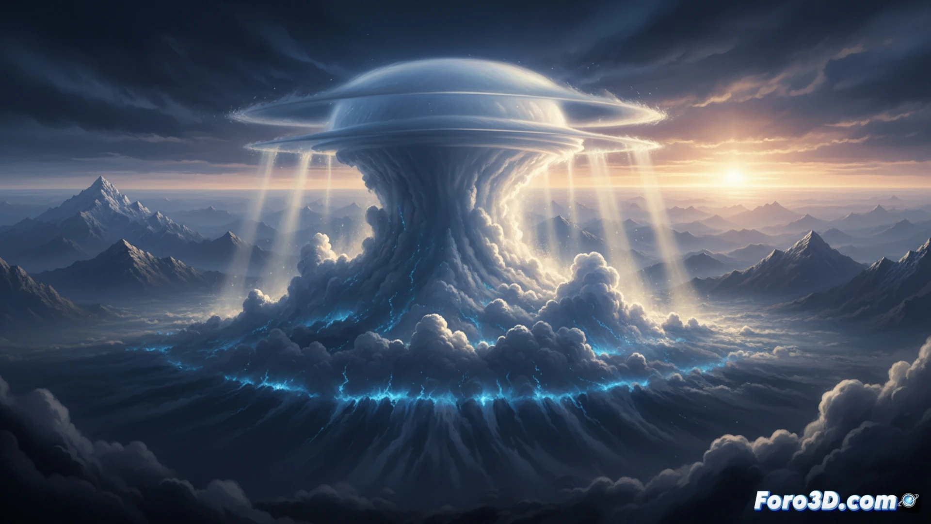 Simulación de nubes Pileus en Houdini con VDB, sombrero atmosférico sobre cumulonimbo, render volumétrico