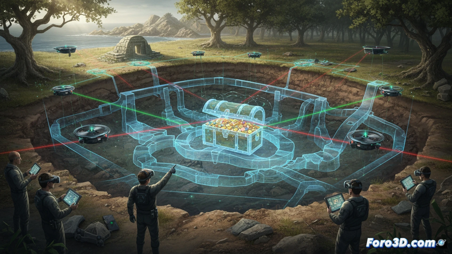 Reconstrucción 3D del Pozo del Dinero en Oak Island con tecnología LiDAR y fotogrametría