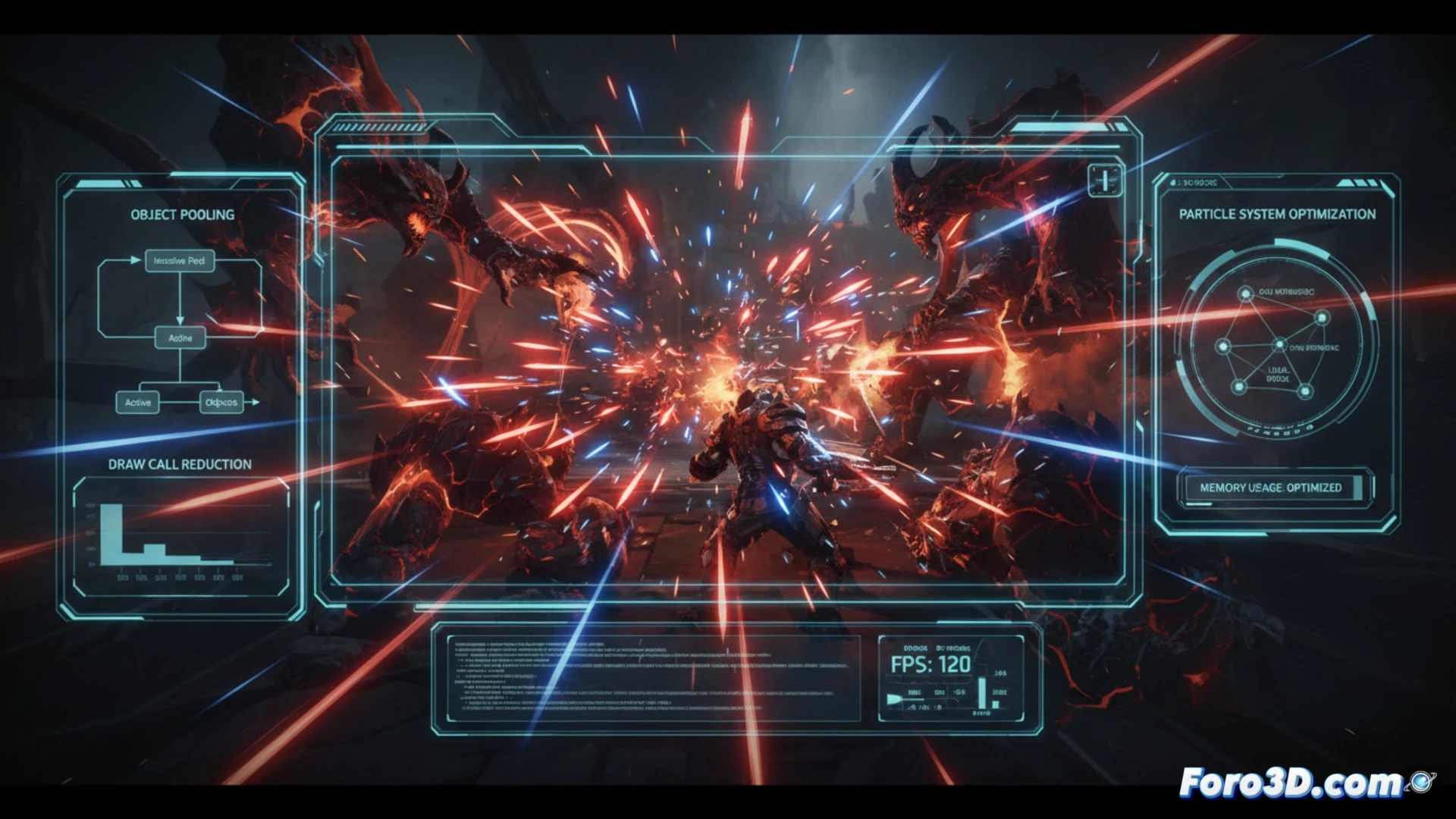 Optimización de proyectiles y rendimiento en Bullet Hell con Unity, análisis técnico de Scathe