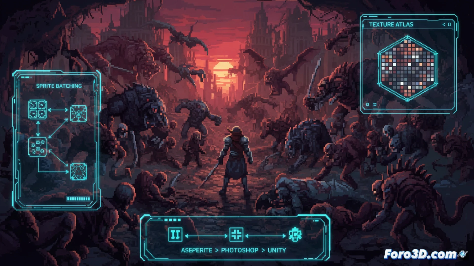 Optimización pixel art masivo en Unity The Last Spell técnica rendimiento