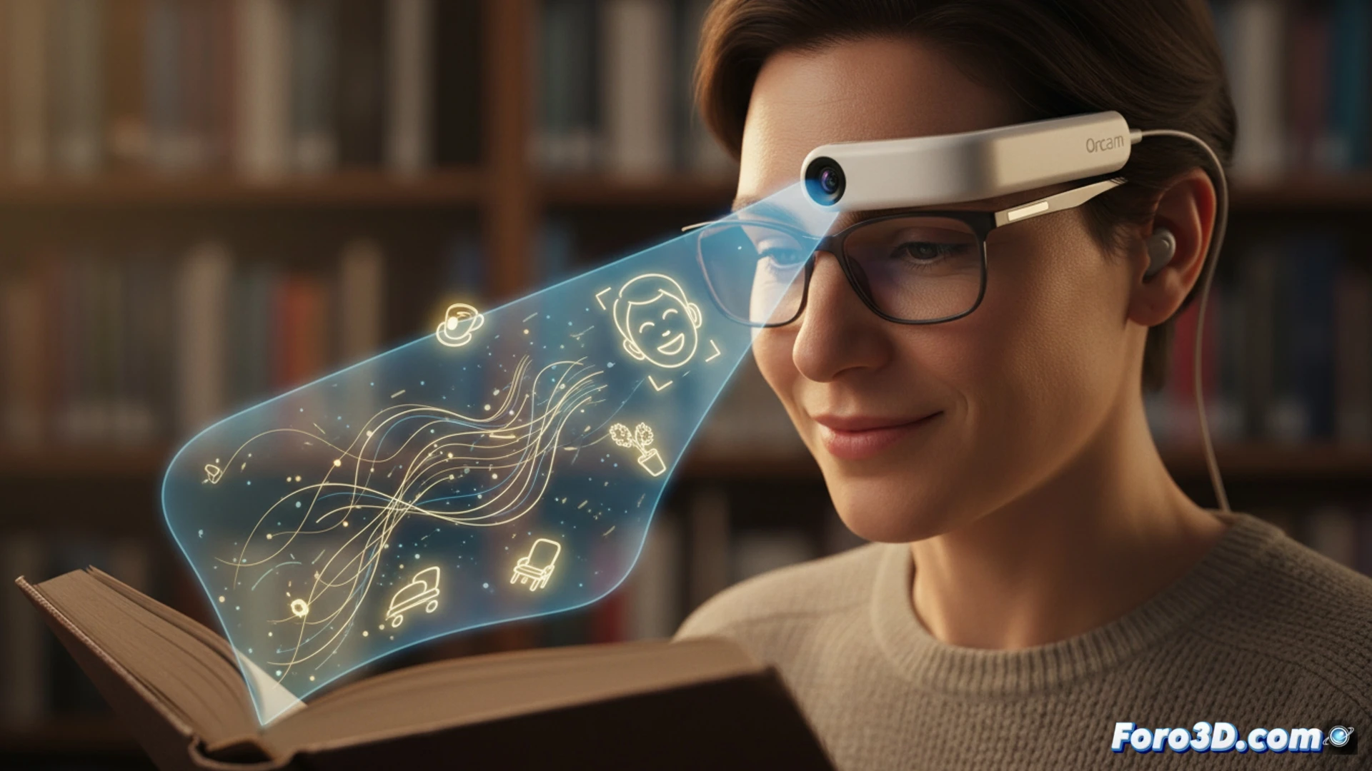OrCam MyEye dispositivo acoplable a gafas con inteligencia artificial para asistencia visual en tiempo real