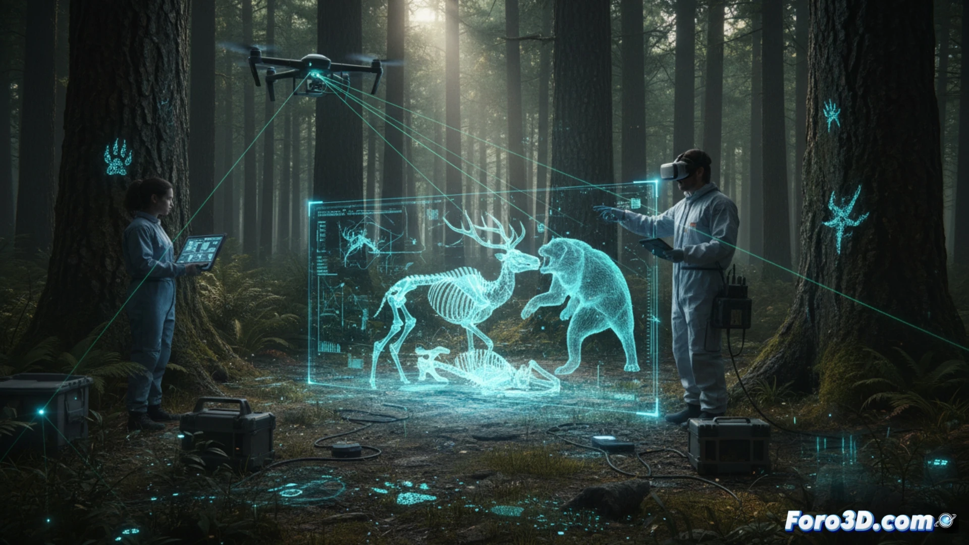 Reconstruccion forense 3D de ataque animal con fotogrametria y escaneo de huellas y marcas de garras