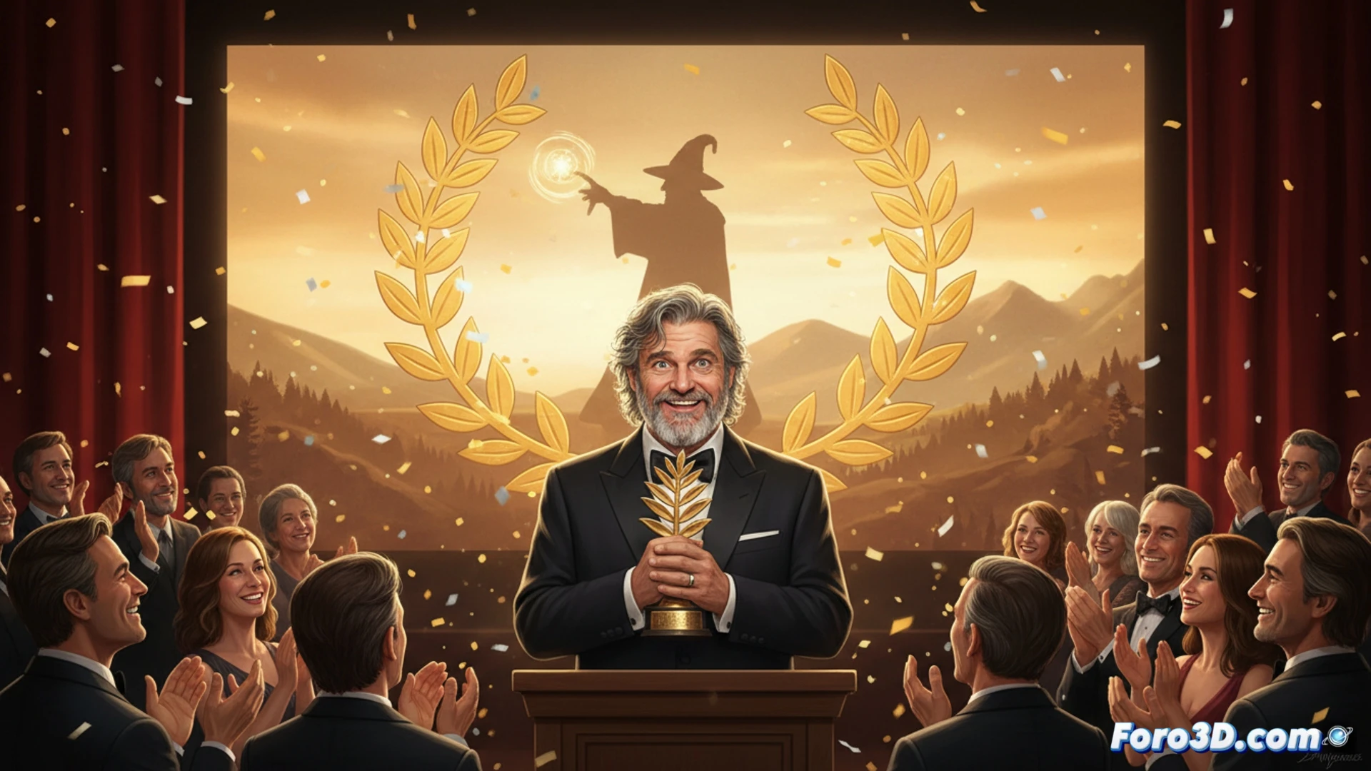 Peter Jackson, con la Palma de Oro de Honor en mano, sonríe en la alfombra roja del Festival de Cannes.