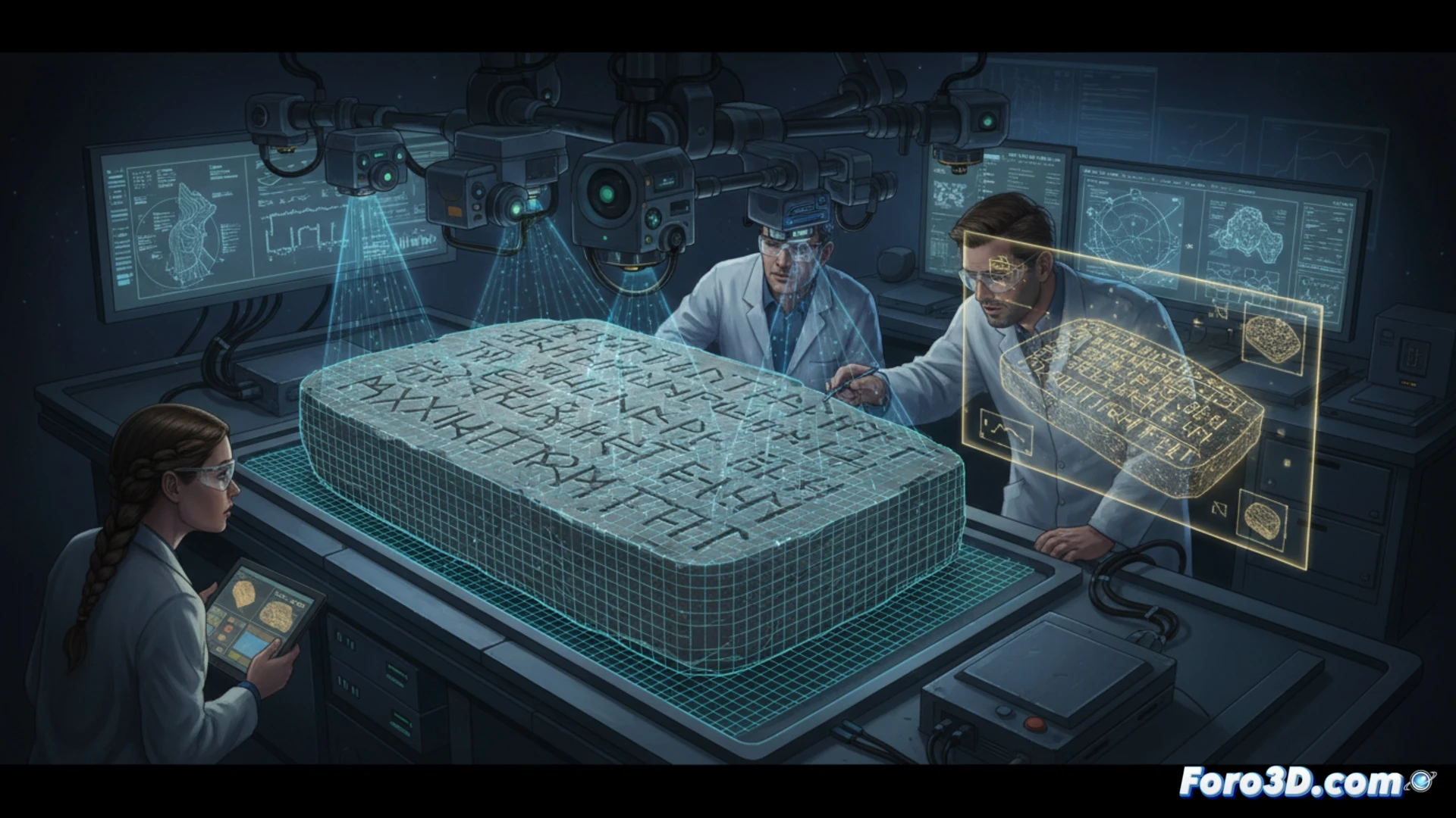 Piedra de Kensington con inscripciones rúnicas escaneada en 3D para análisis forense digital