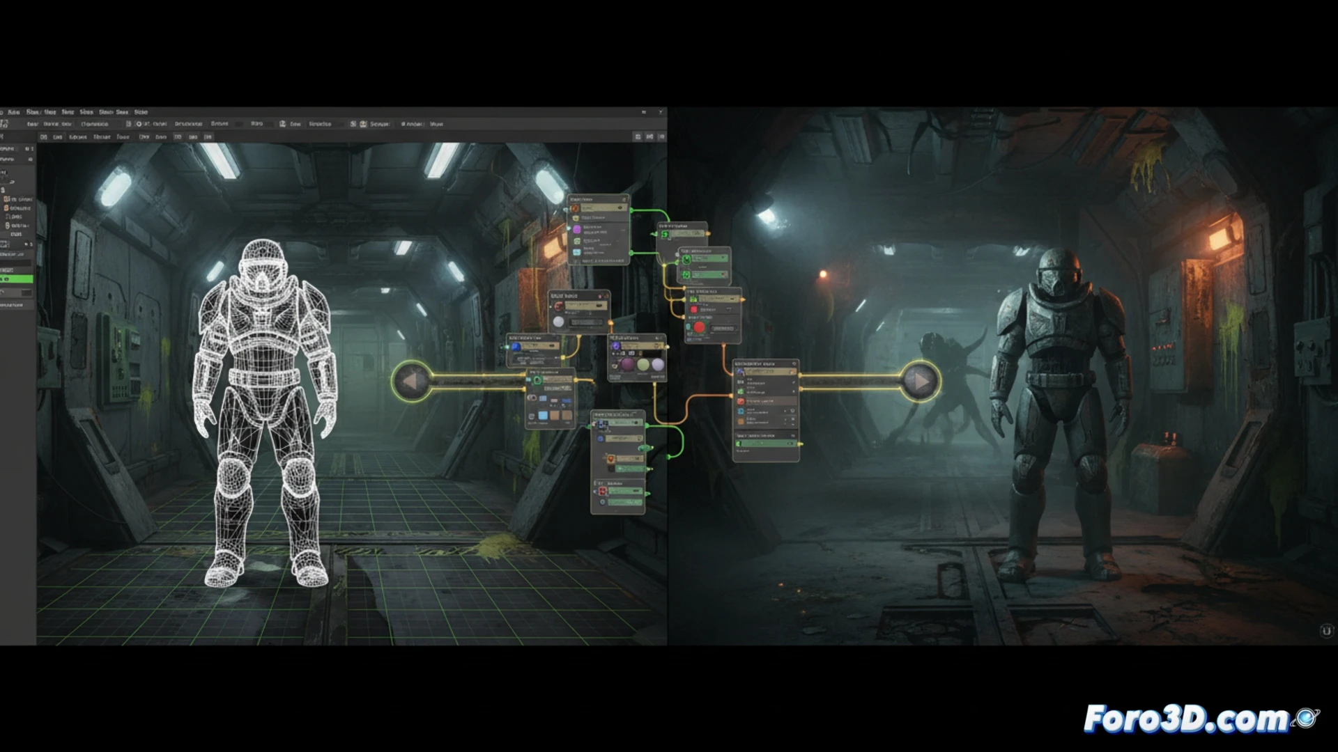 Pipeline técnico de Aliens Dark Descent modelado Maya texturas Substance Designer Unreal Engine 4