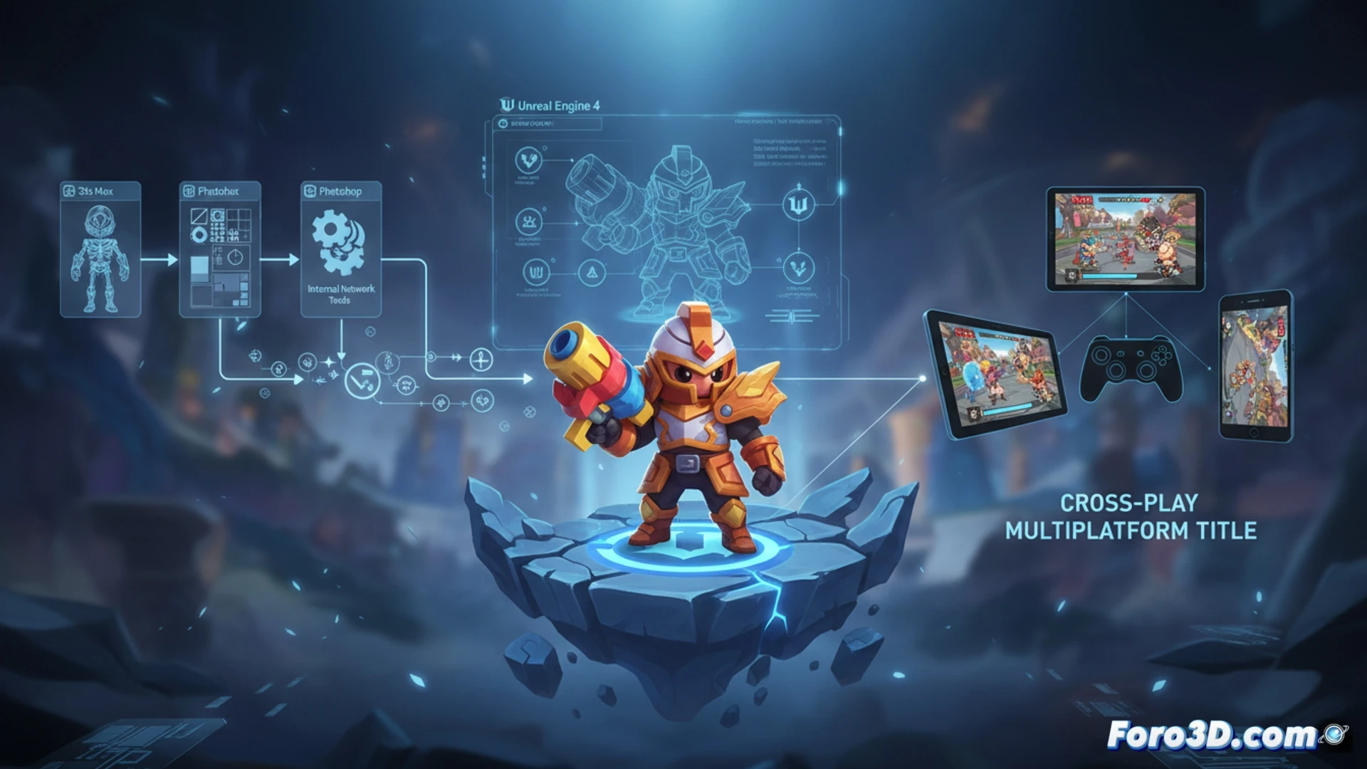 Battle Crush personajes coloridos combate en arena multijugador estilo cartoon Unreal Engine 4