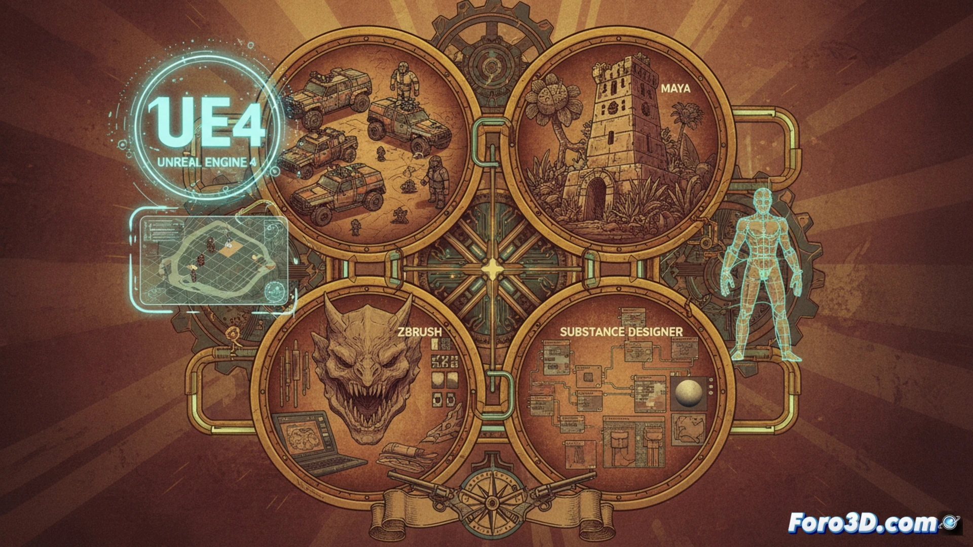 Pipeline técnico de Sumerian Six con Unreal Engine 4, Maya, ZBrush y Substance Designer