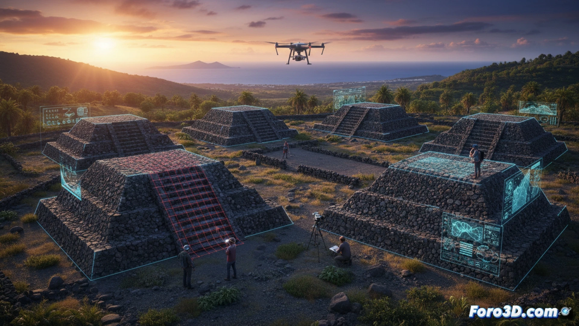 Escaneo 3D de las Pirámides de Güímar en Tenerife, arqueología digital con drones y fotogrametría