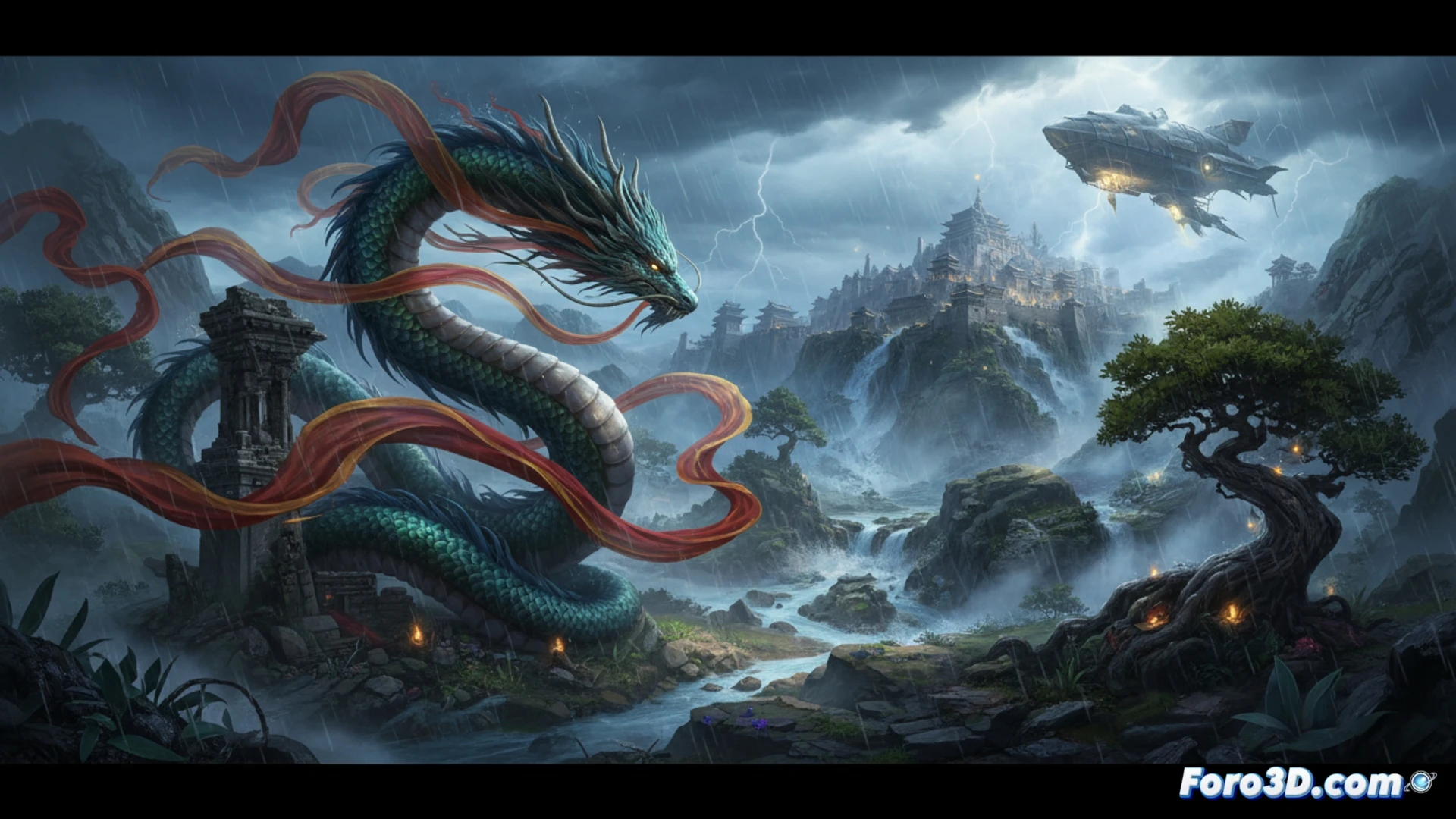 Project E fantasía oriental Unreal Engine 5 NCSOFT Houdini Maya simulación tejidos clima dinámico