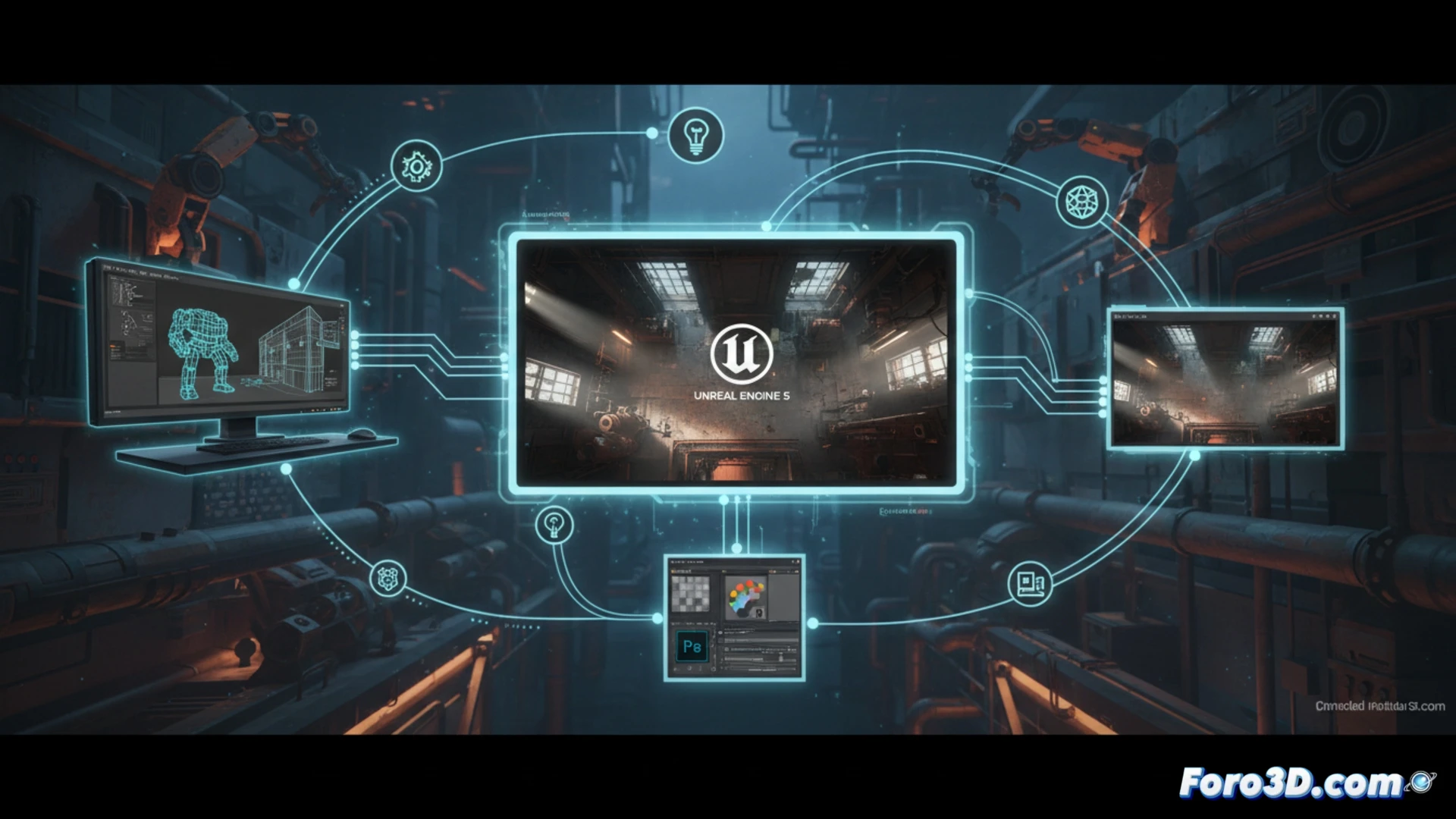 Pipeline técnico para shooter cenital en Unreal Engine 5 con 3ds Max y Photoshop