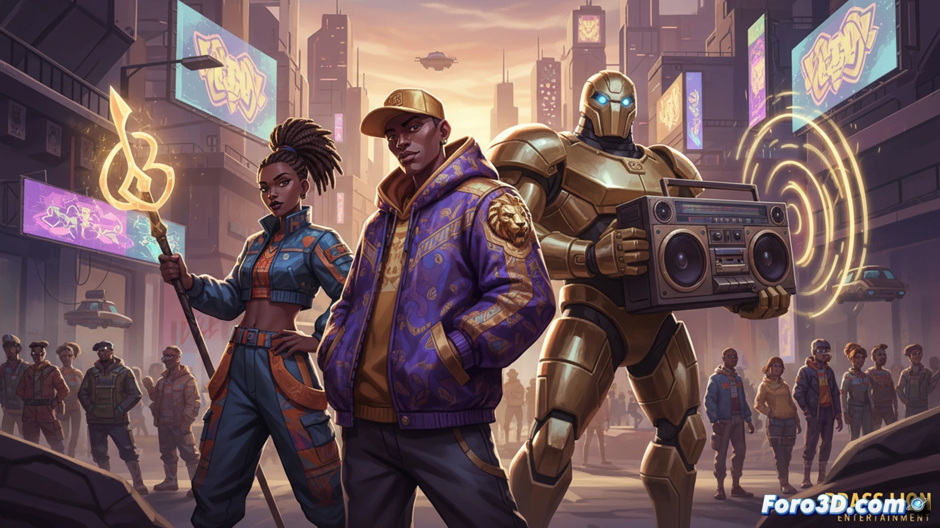 Project Golden Unreal Engine 5 estetica hip hop urbana personajes expresivos arte vibrante Brass Lion Entertainment