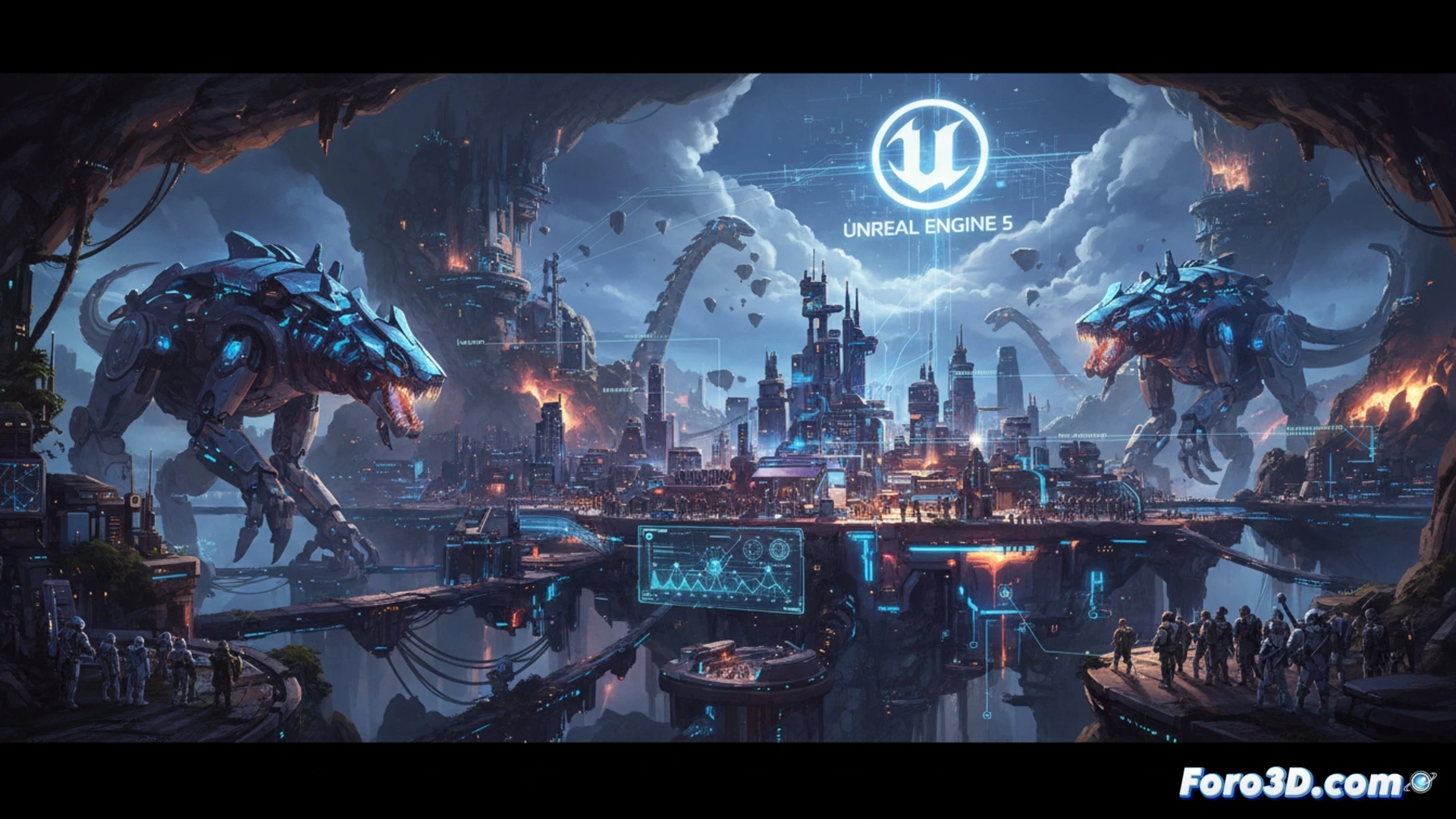 Proyecto Skyline MMO Horizon Unreal Engine 5 arte conceptual mundo abierto