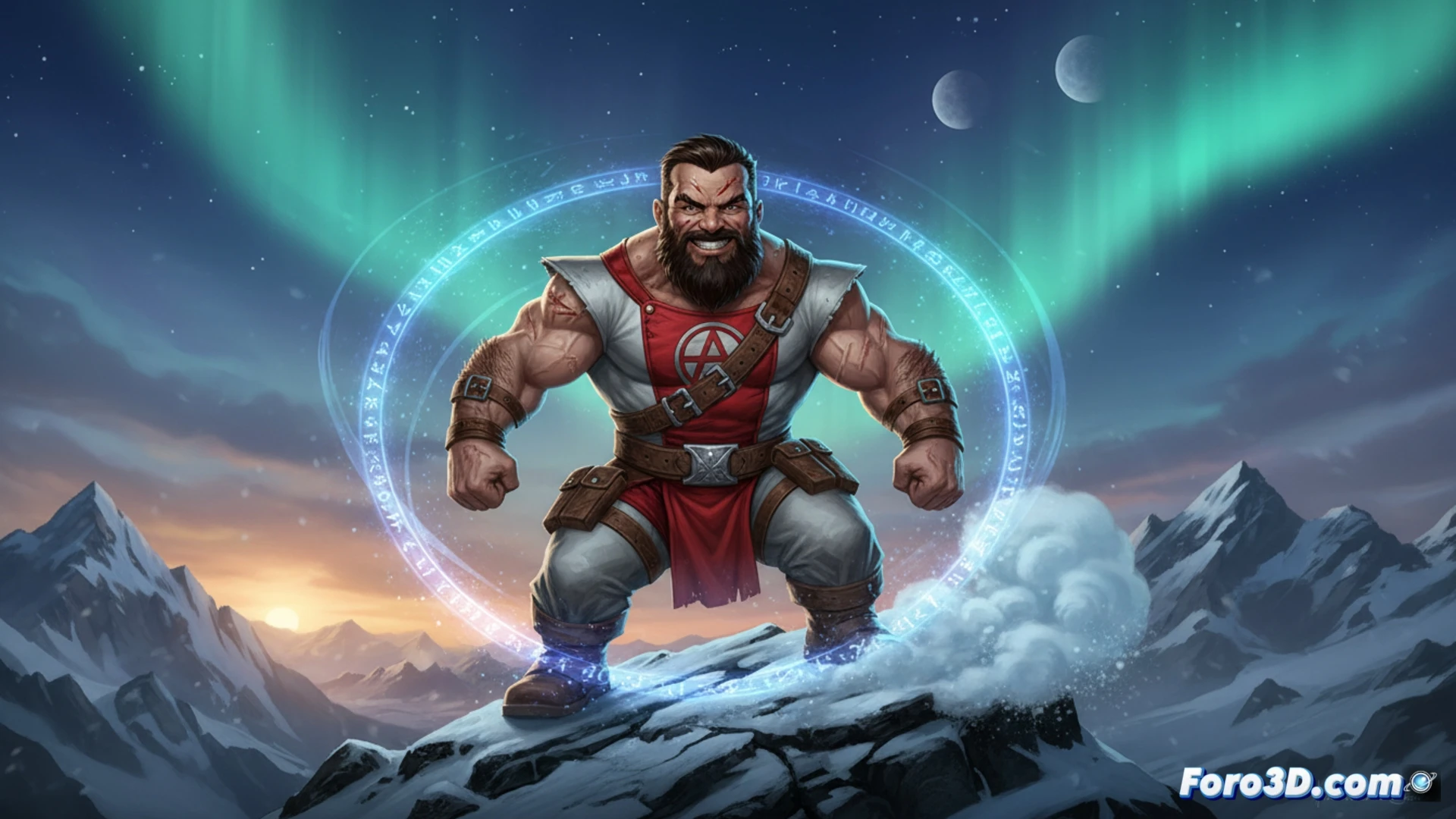 Puck de Alpha Flight en acción, ágil y compacto, saltando entre rocas con fuerza descomunal, sombras místicas envolviendo su cuerpo bajo un cielo tormentoso.