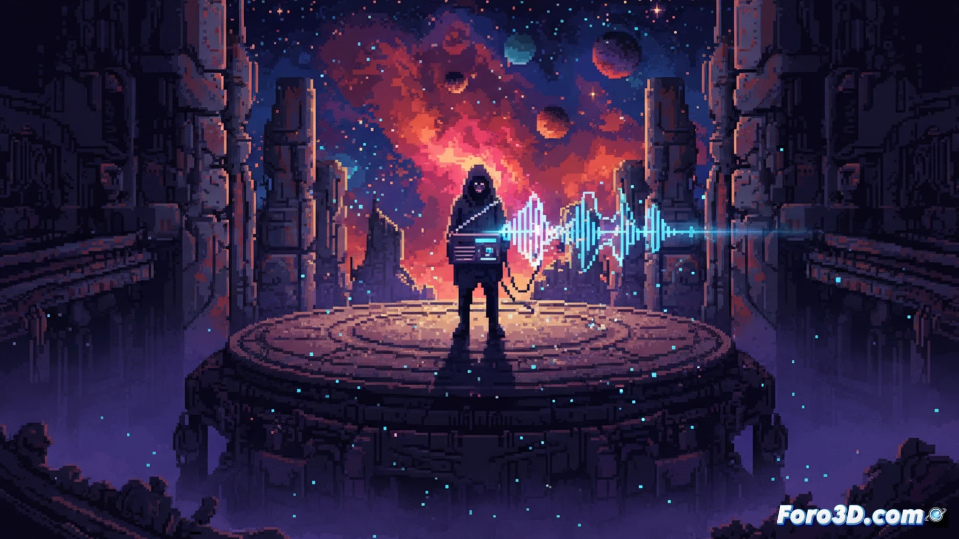 Pixel art con iluminación dinámica en Radio the Universe usando C# y MonoGame