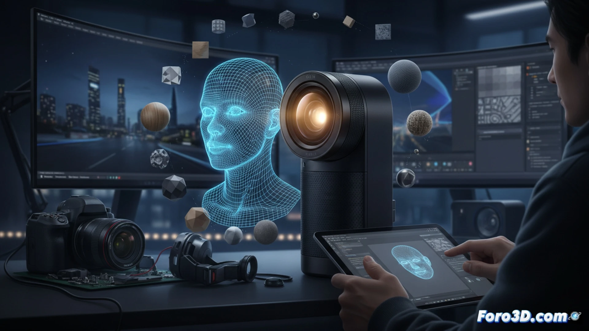 Razer Kiyo Pro Ultra webcam con sensor grande para captura de referencias 3D y escaneo facial