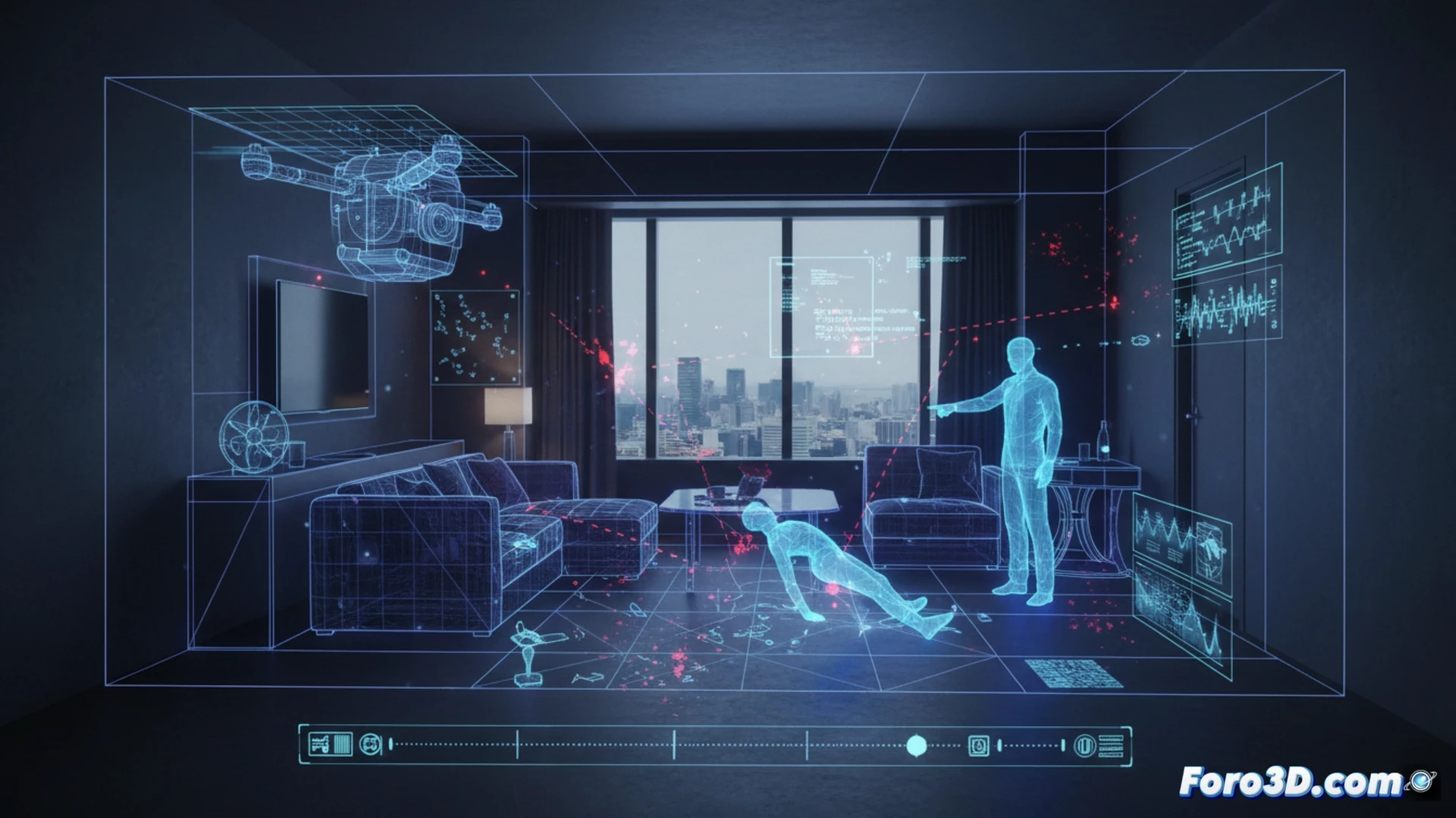 Reconstrucción 3D de hotel en Osaka para esclarecer muerte violenta con fotogrametría forense y simulación digital