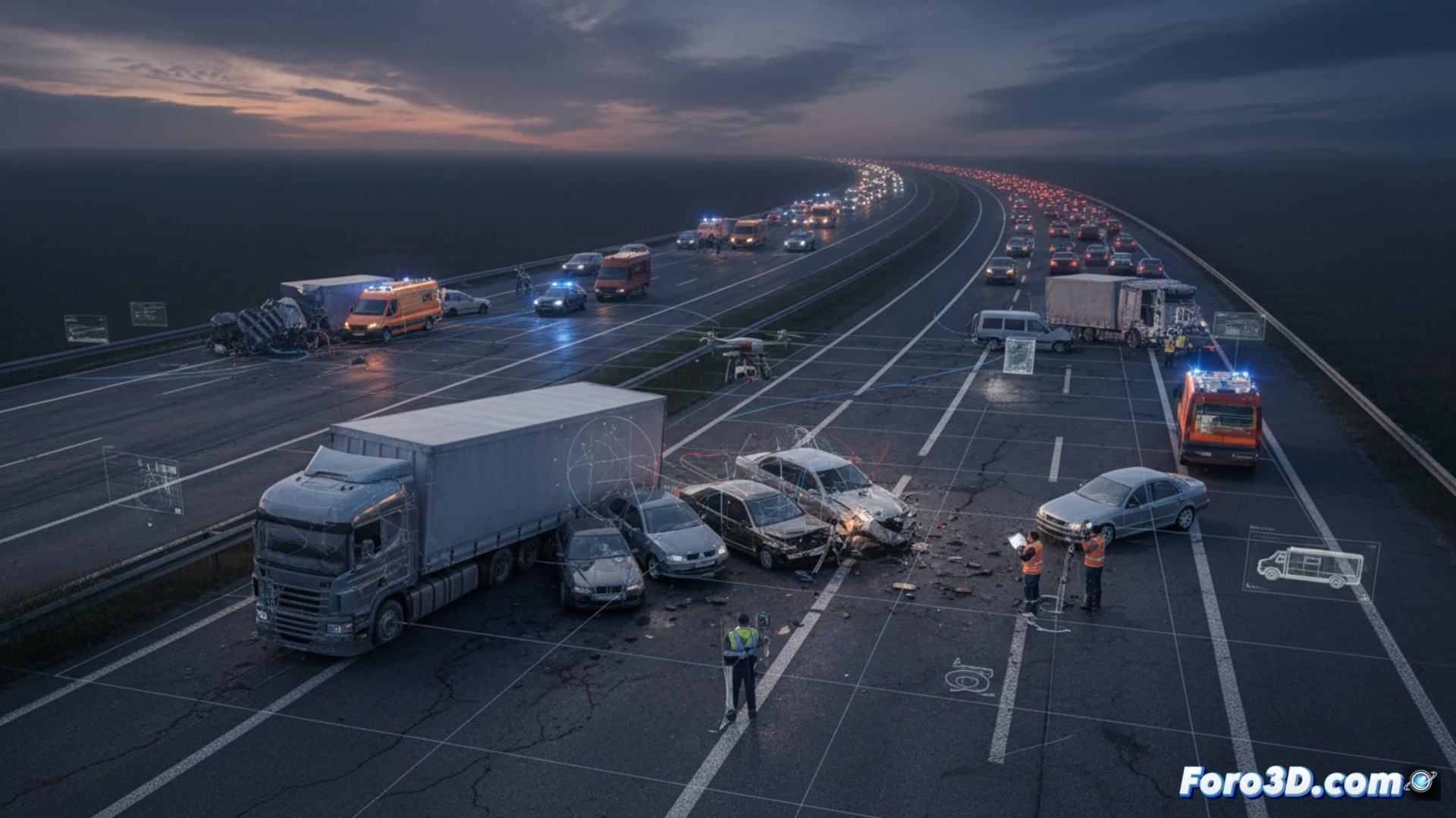 3D Reconstruction of the Accident Chain on the A-42 (Illescas)