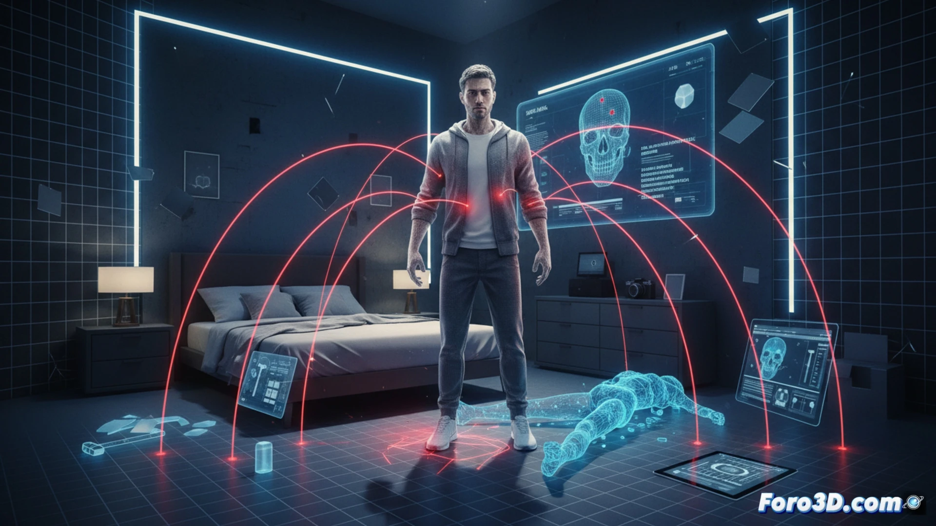 Reconstruccion 3D escena crimen Garlasco con fotogrametria forense y simulacion homicidio