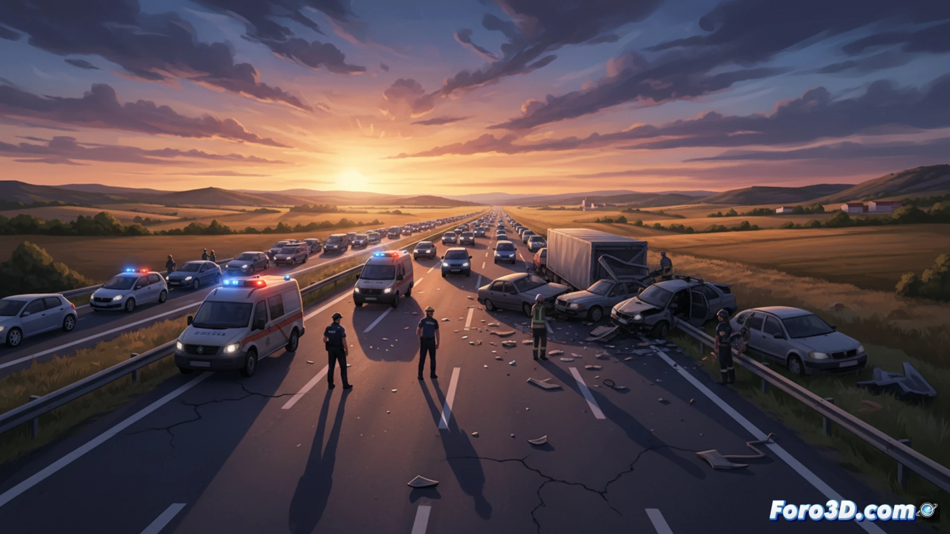 Reconstruccion 3D accidente A-42 con fotogrametria y escaneo LiDAR para peritaje forense