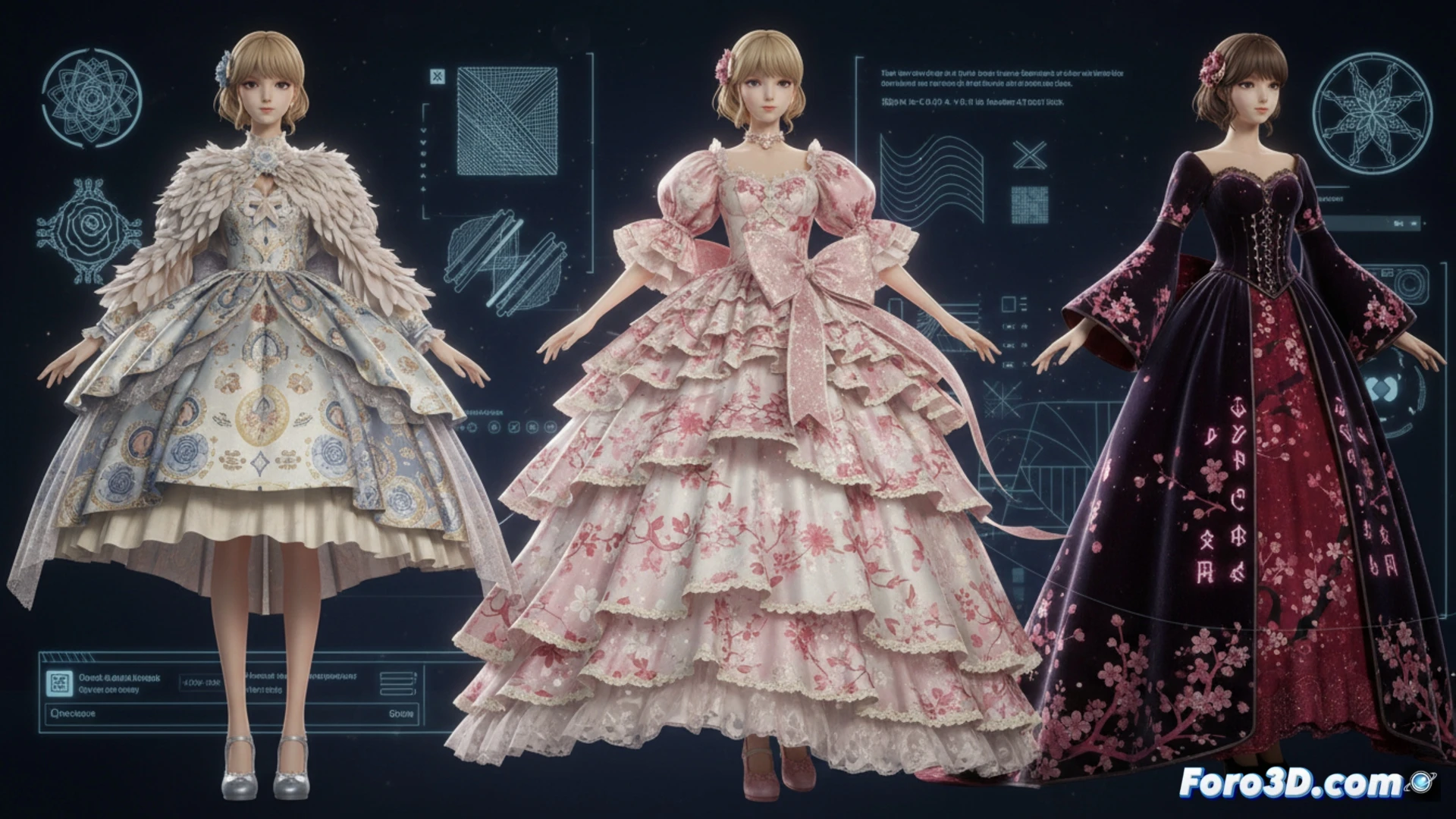 Vestido rosa de Sakura Kinomoto modelado en 3D con tela ligera y vuelo animado