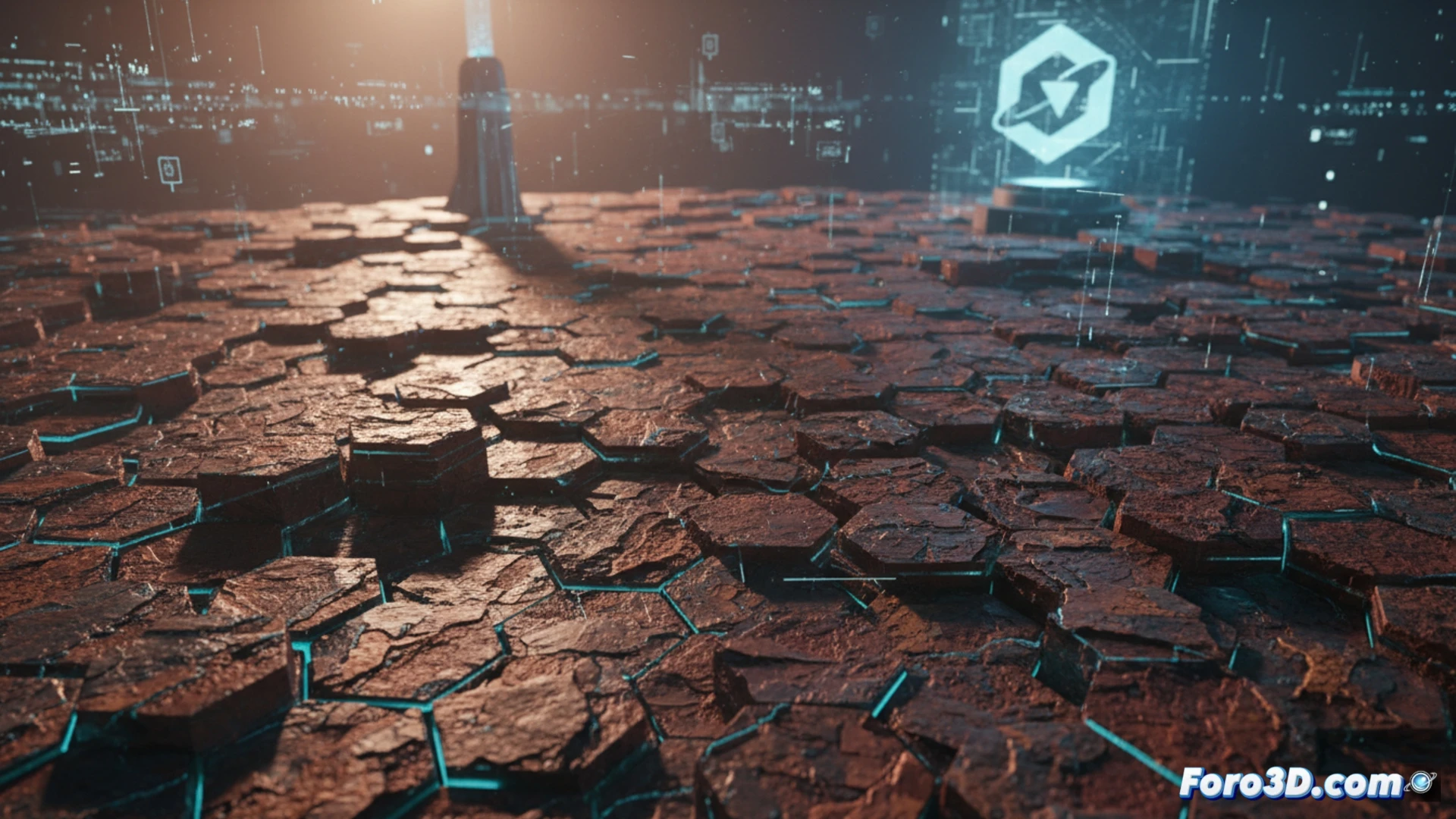 Una interfaz de Redshift 2026.6 muestra un mosaico hexagonal aleatorio sobre una superficie metálica rayada, eliminando patrones repetitivos.