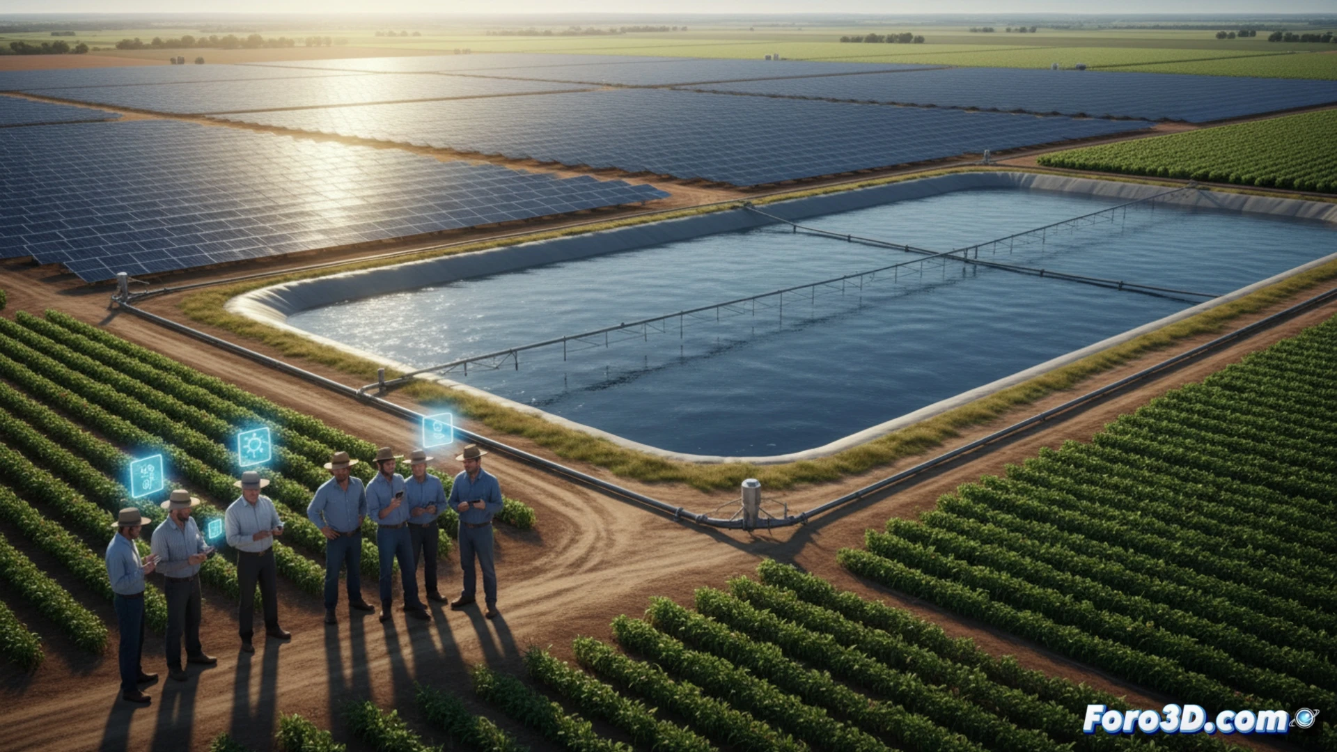 Regadío solar en Badajoz: riegan con app y energía del sol