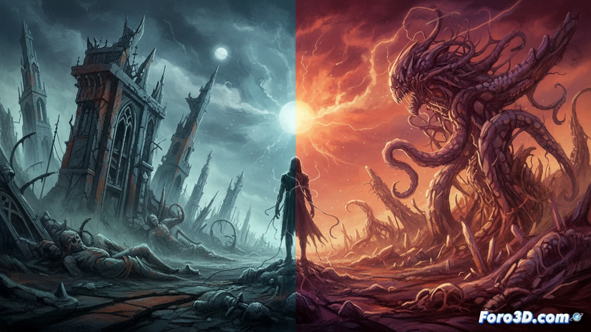 Renderizado dual en The Medium con dos mundos simultáneos en Unreal Engine 4, estilo Beksiński