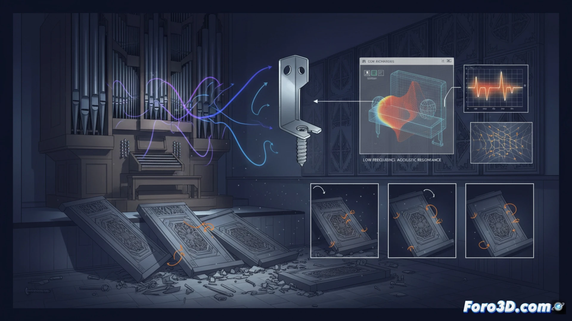 Simulación de fatiga en fijaciones de paneles de auditorio por resonancia acústica de órgano