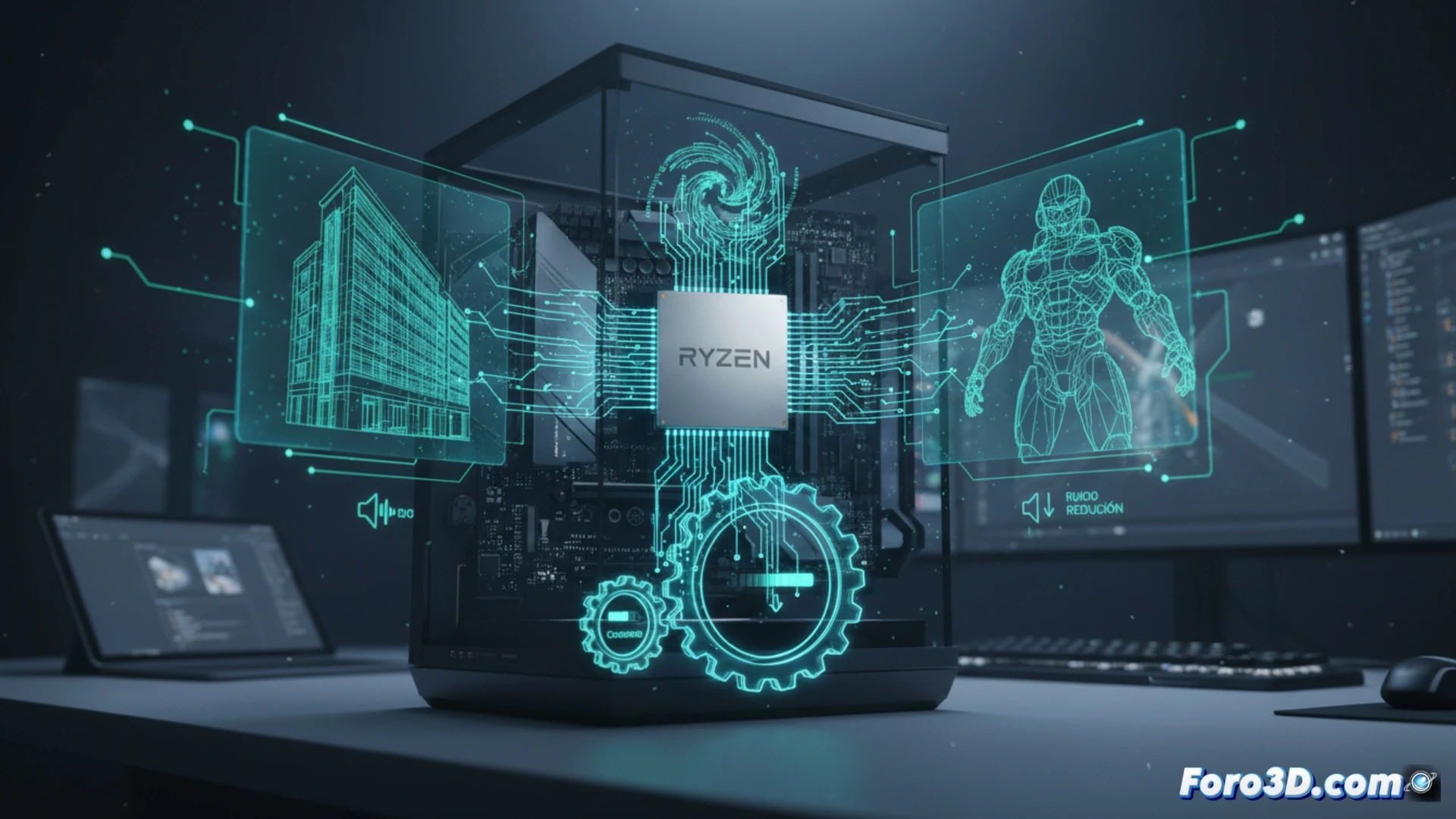 Ryzen 7 9700X procesador AMD Zen 5 eficiente para workstation 3D renderizado CPU