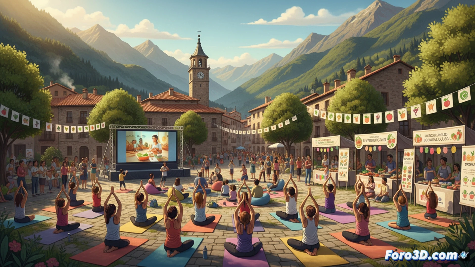 Festival de la Salud en Sabiñánigo: familias en yoga, taller de nutrición y cine gratis.