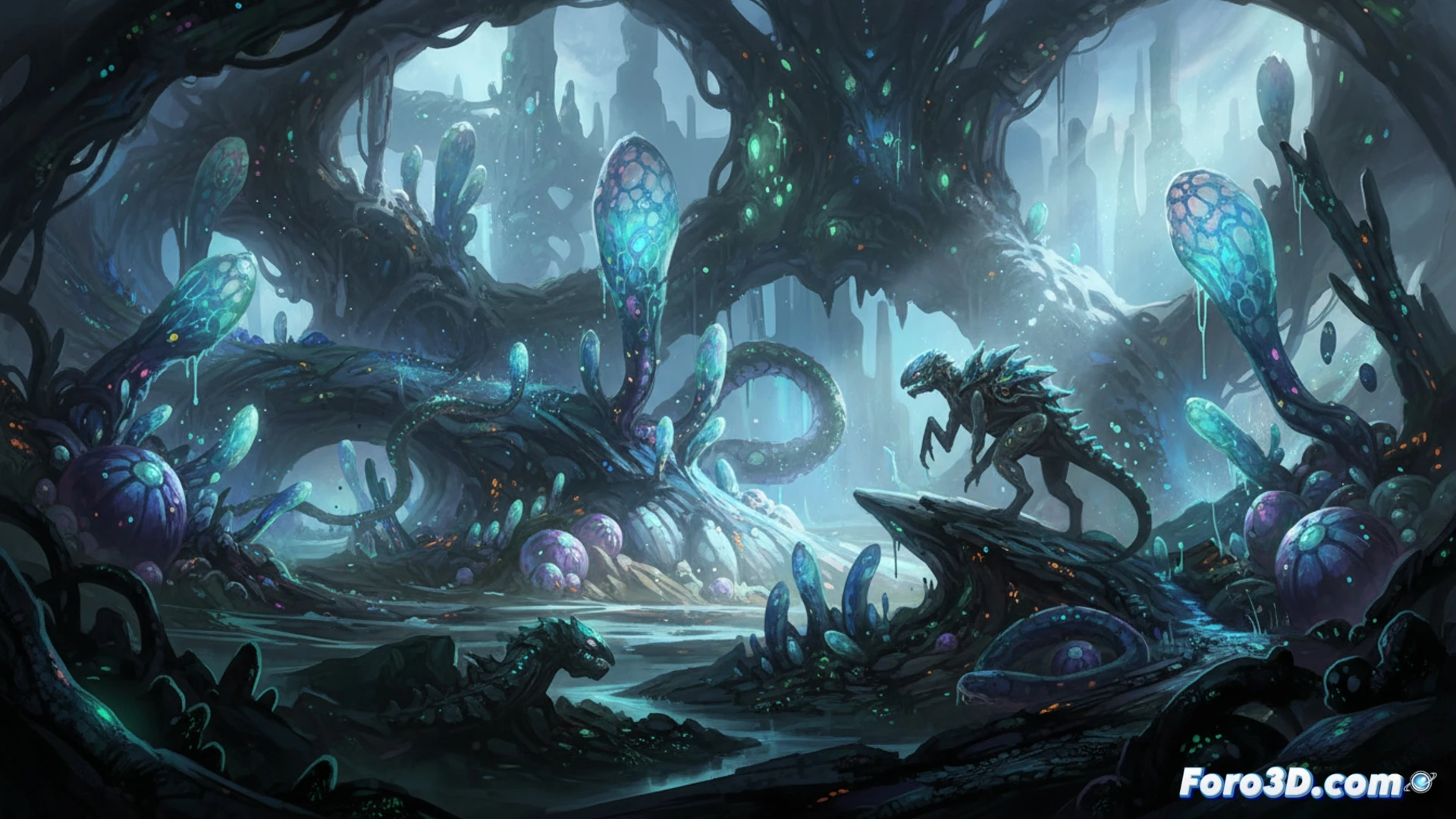 Scars Above desarrollo entornos alienígenas Unreal Engine 4 ZBrush Substance bioluminiscencia