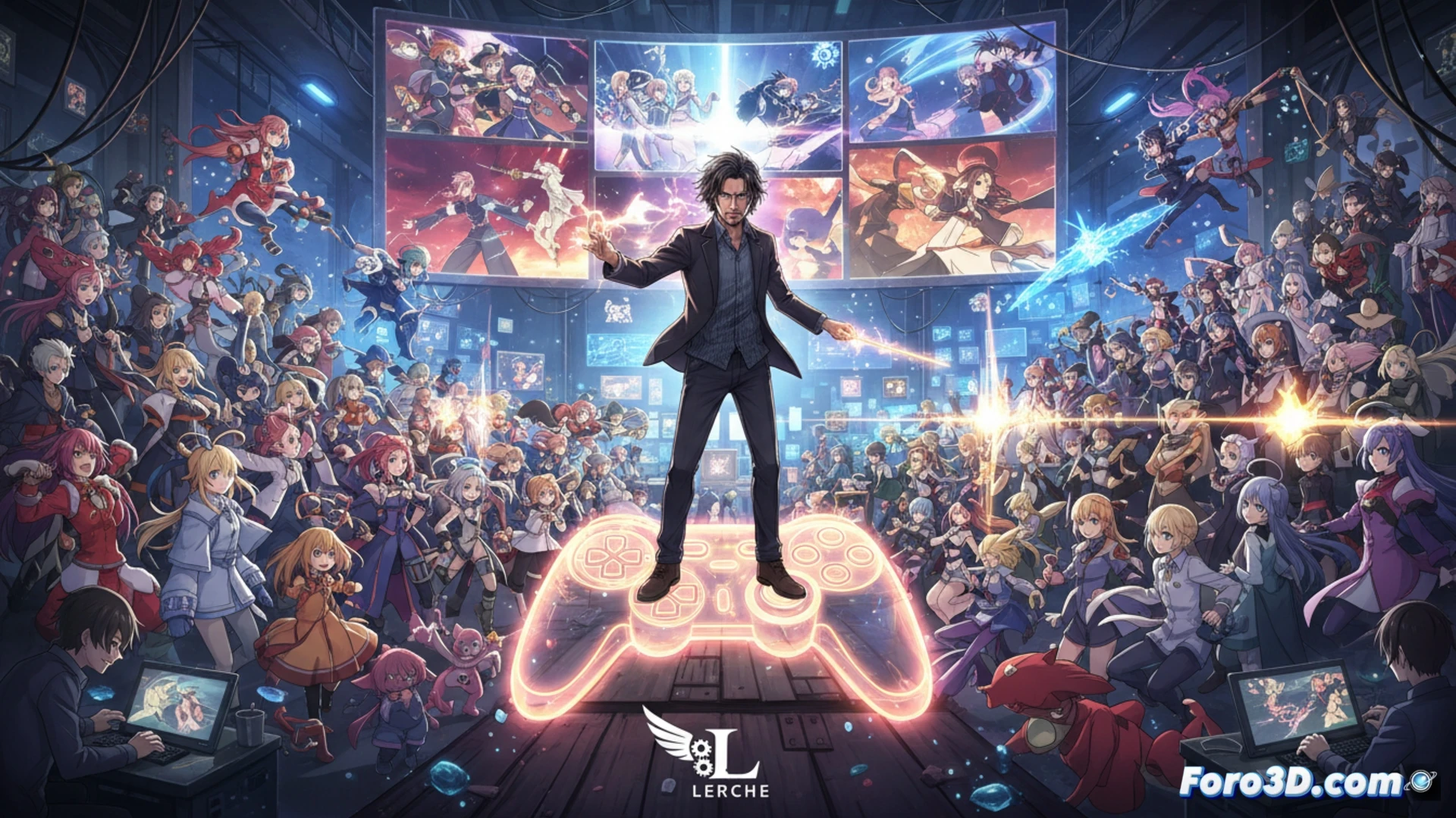 Seiji Kishi de Lerche dirige caos coral y videojuegos animados, con personajes enérgicos y acción fluida.