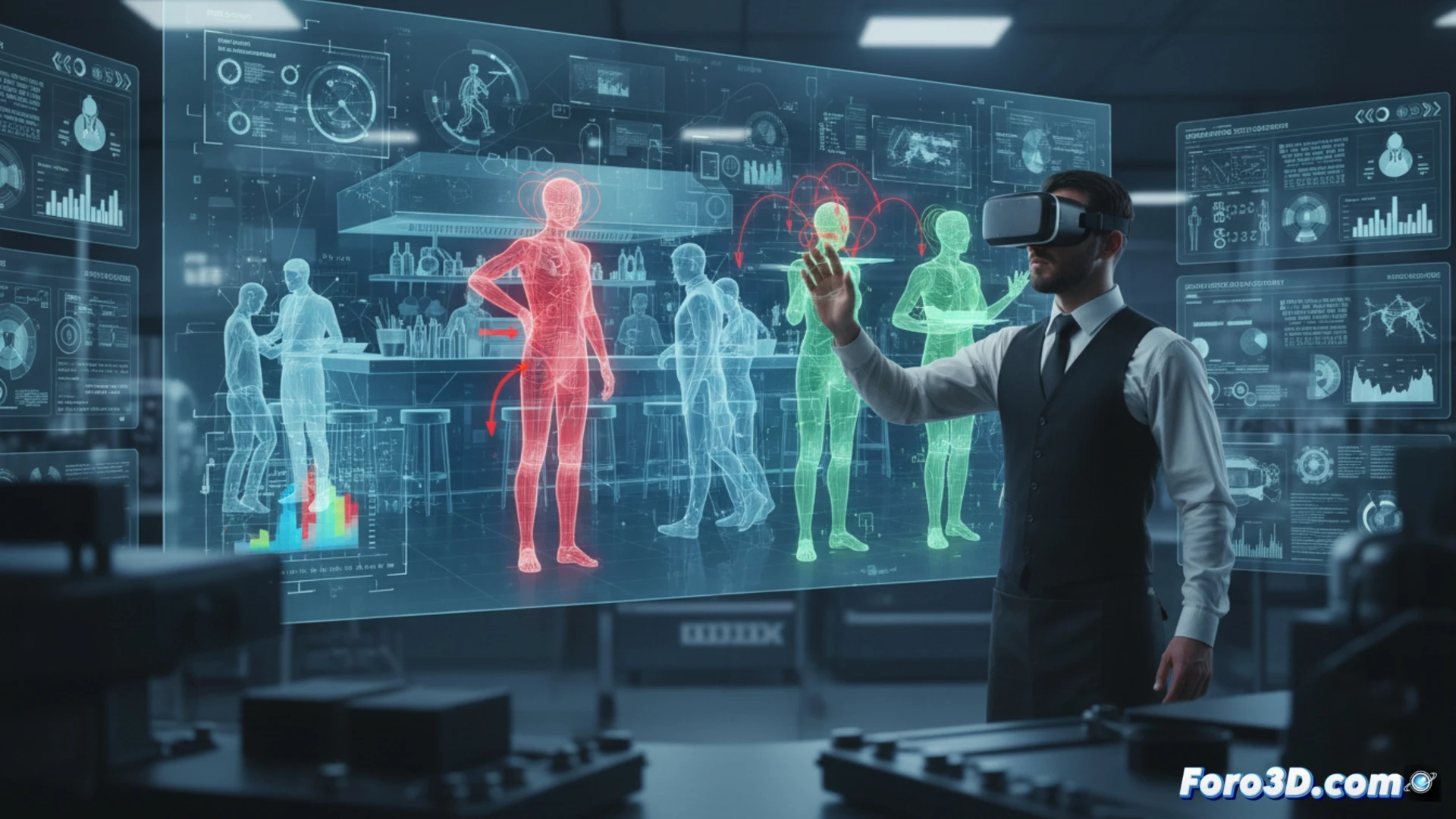 Simulación 3D de procesos en hostelería para prevenir riesgos laborales en camareros con análisis ergonómico