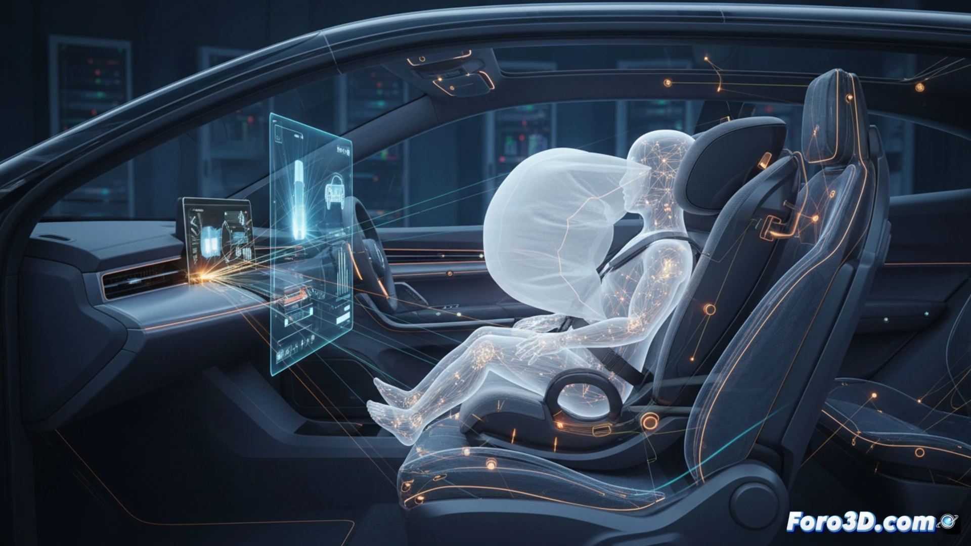 Simulación 3D del airbag Cybex Anoris T2 en silla infantil para seguridad automoción