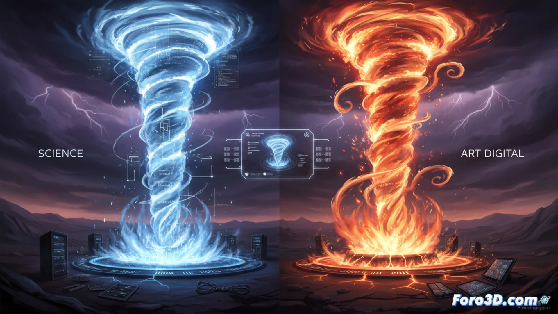 Simulación de torbellinos de fuego en VFX, combinando ciencia y arte digital con partículas en Houdini