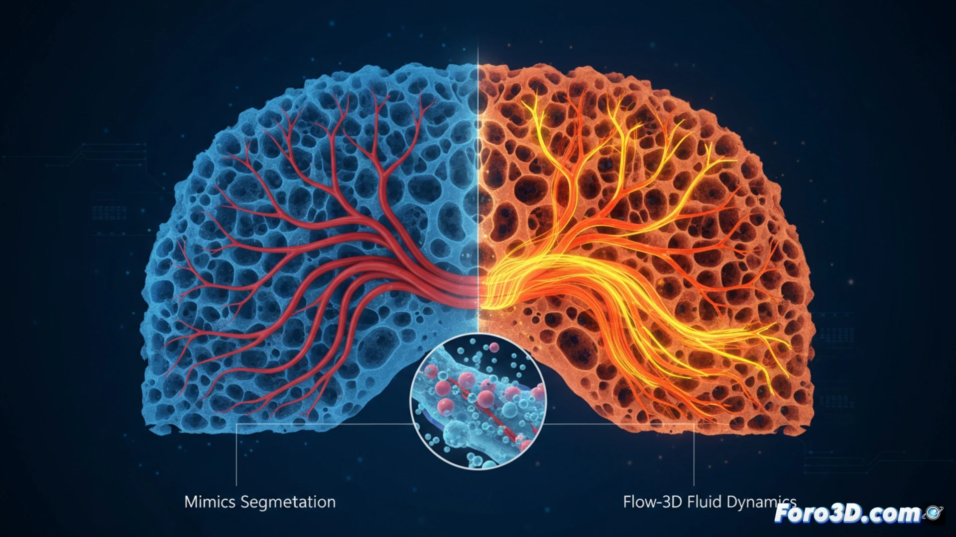 Simulación de flujo sanguíneo en microcanales de injerto bio-impreso con software Mimics y Flow-3D para cirugía regenerativa
