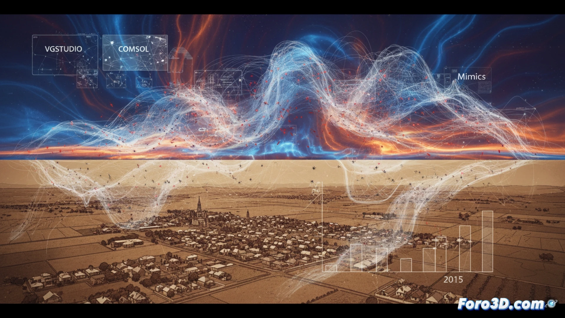 Simulación 3D de migración de arañas en Goulburn 2015 con VGSTUDIO, COMSOL y Mimics