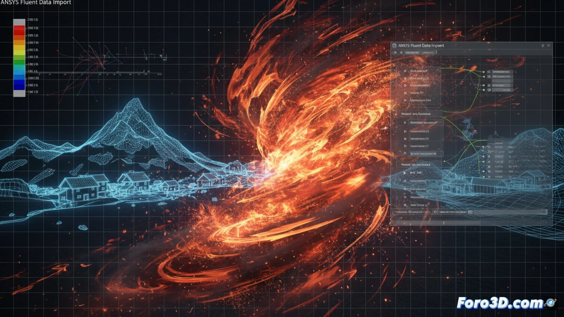 Simulación de viento Surada en Houdini con datos CFD de Fluent para efectos visuales realistas