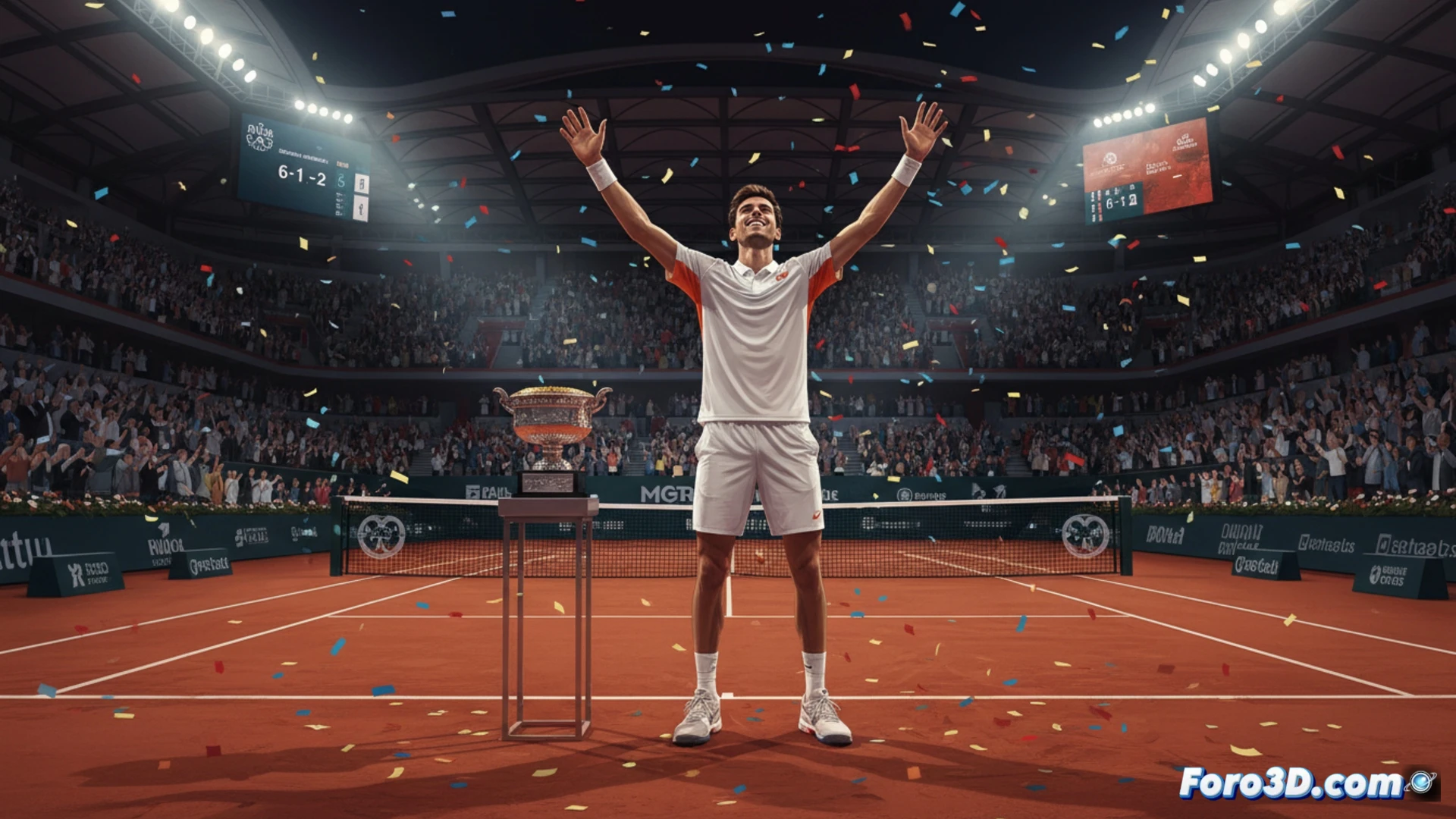 Jannik Sinner levanta el trofeo del Mutua Madrid Open, celebrando su histórico póker de Masters 1000.