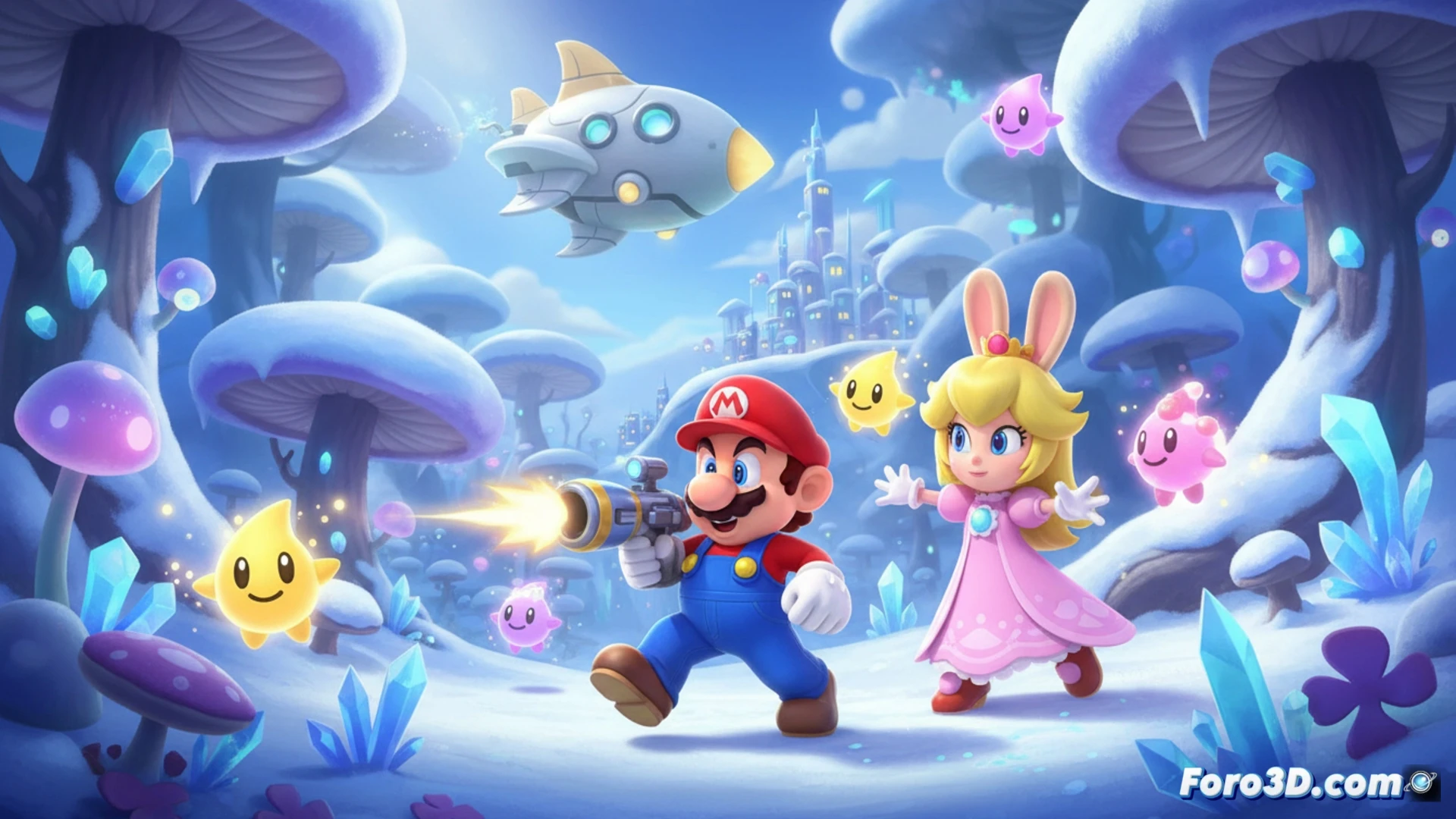Captura de Mario Rabbids Sparks of Hope con iluminación global pre-calculada en el motor Snowdrop