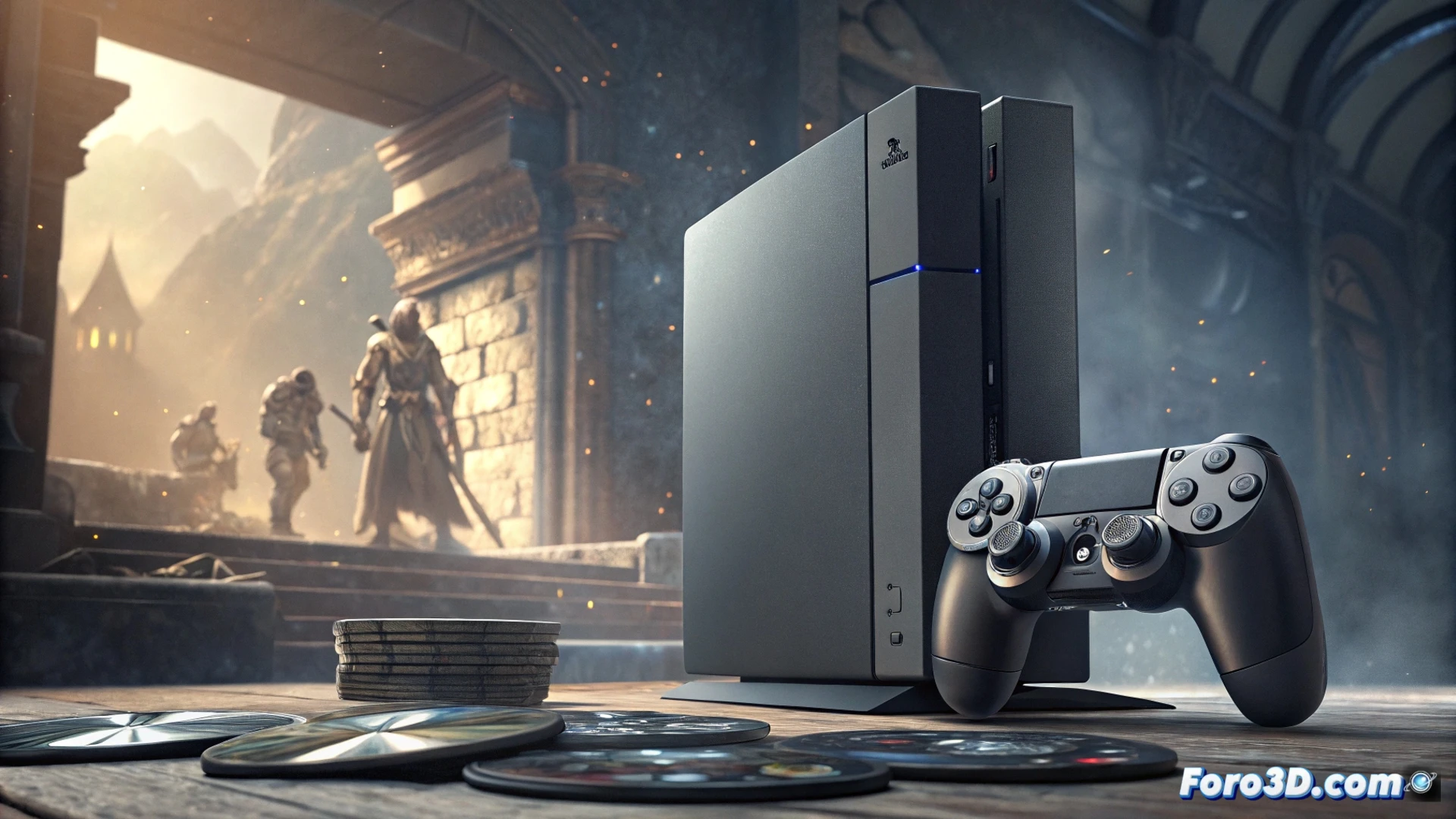 Sede de Sony con un controlador roto sobre billetes, simbolizando la multa por monopolio en PSN.