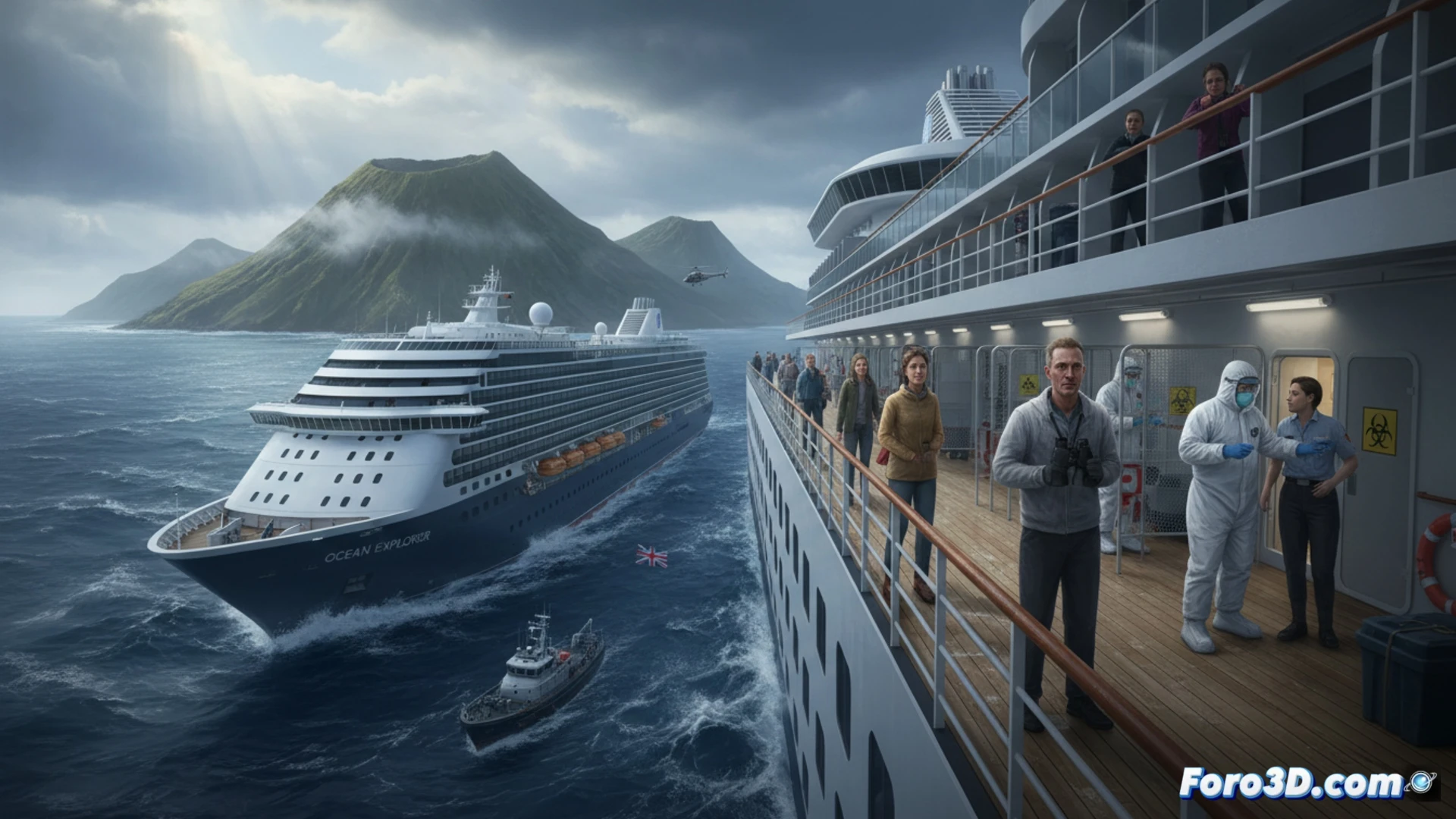 Un crucero anclado frente a la remota isla Tristan da Cunha, bajo vigilancia médica por sospecha de hantavirus en un pasajero británico.