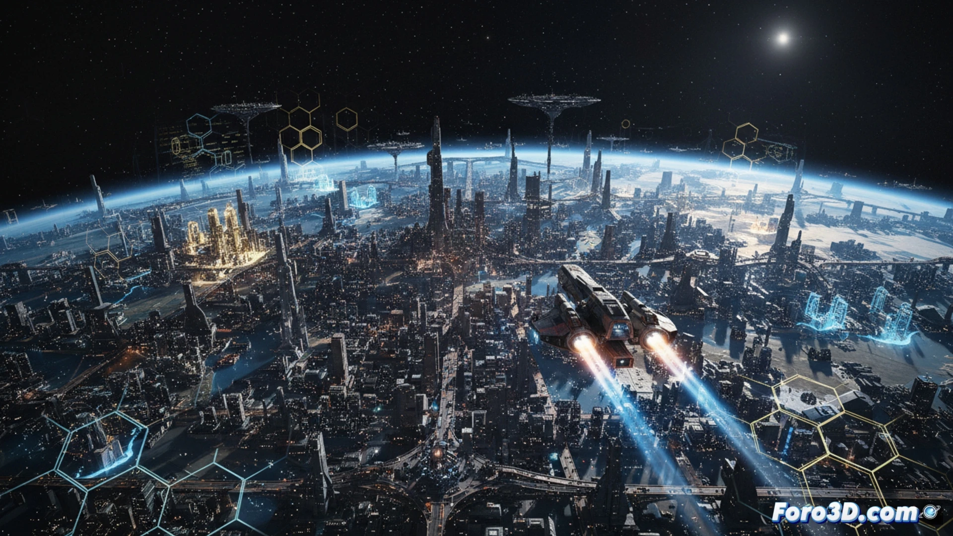 Renderizado continuo de ciudad planetaria en Star Engine sin pantallas de carga