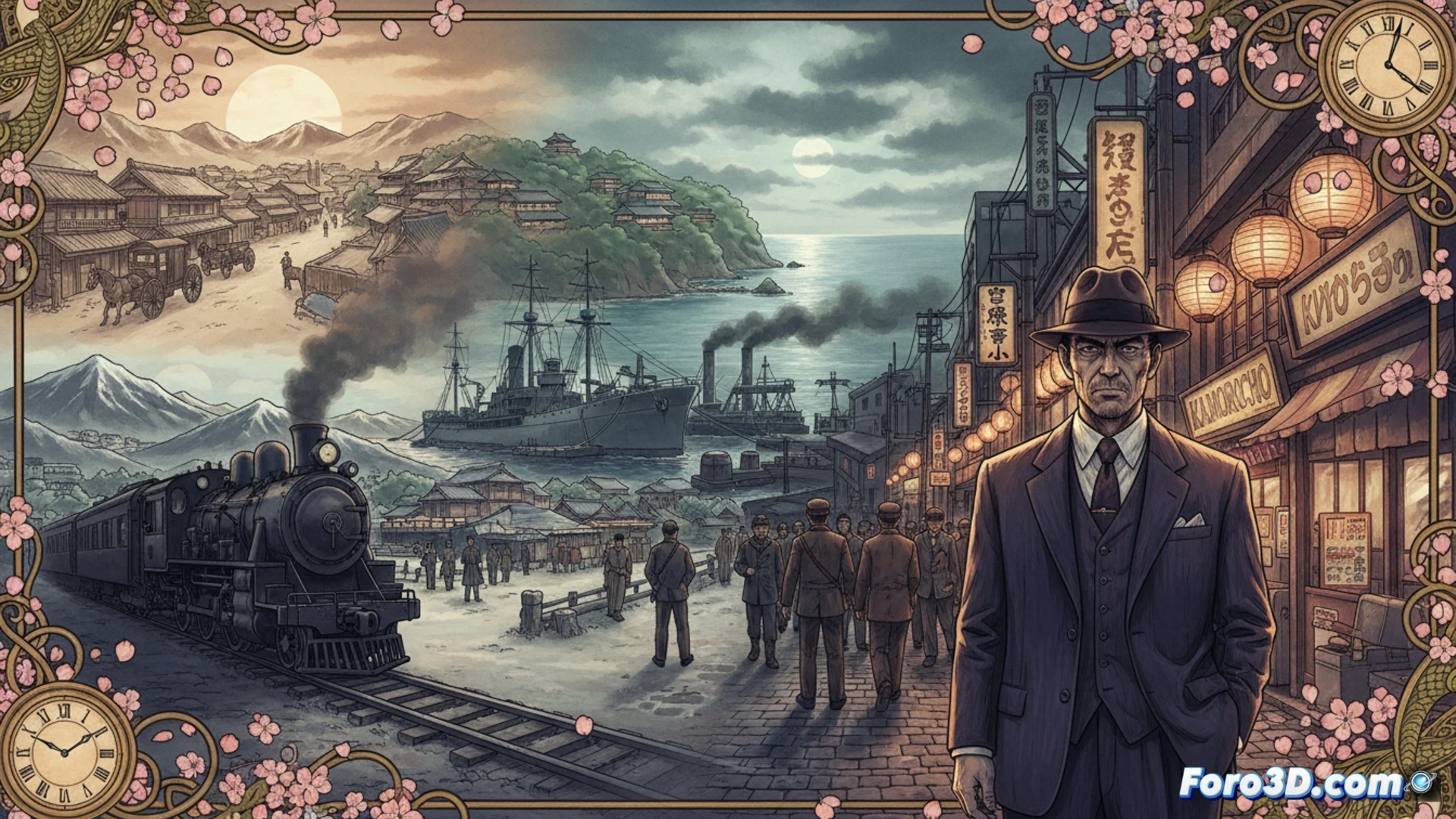 Una línea temporal de 1915 a 1965 sobre Kokura, Kure, Minami, Atami y Kamurocho, con el título Stranger than Heaven en invierno de 2026.
