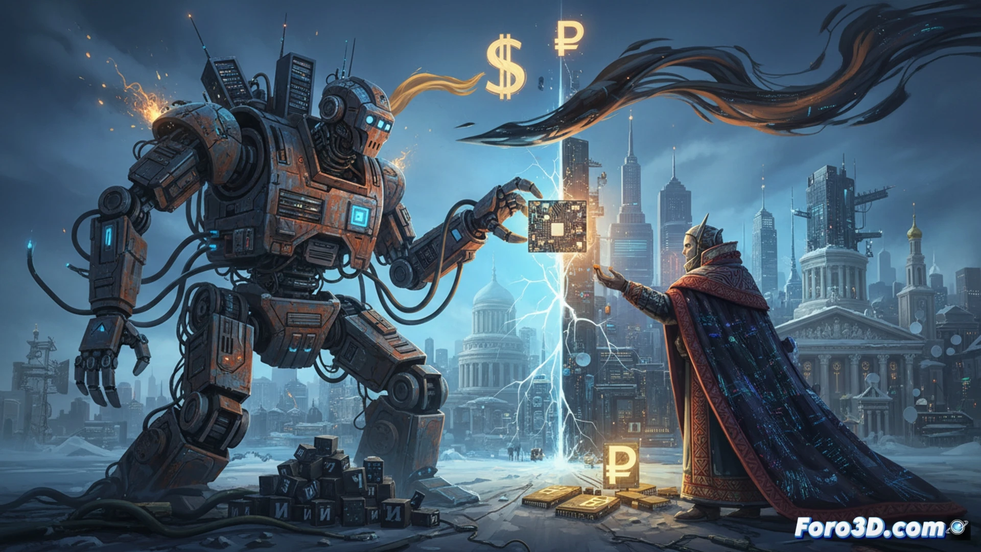 Cinematic technical illustration of a massive software development control room, rows of empty server racks glowing dimly while a single engineer stares at a holographic financial graph showing a tiny revenue bar of 1.6 billion beside a towering cost column of 187 billion, state budget documents burning at the edges, scattered keyboards and broken monitors on desks, cold blue and red emergency lighting, dust particles floating in shafts of light, photorealistic engineering visualization, dramatic industrial atmosphere, ultra-detailed hardware components