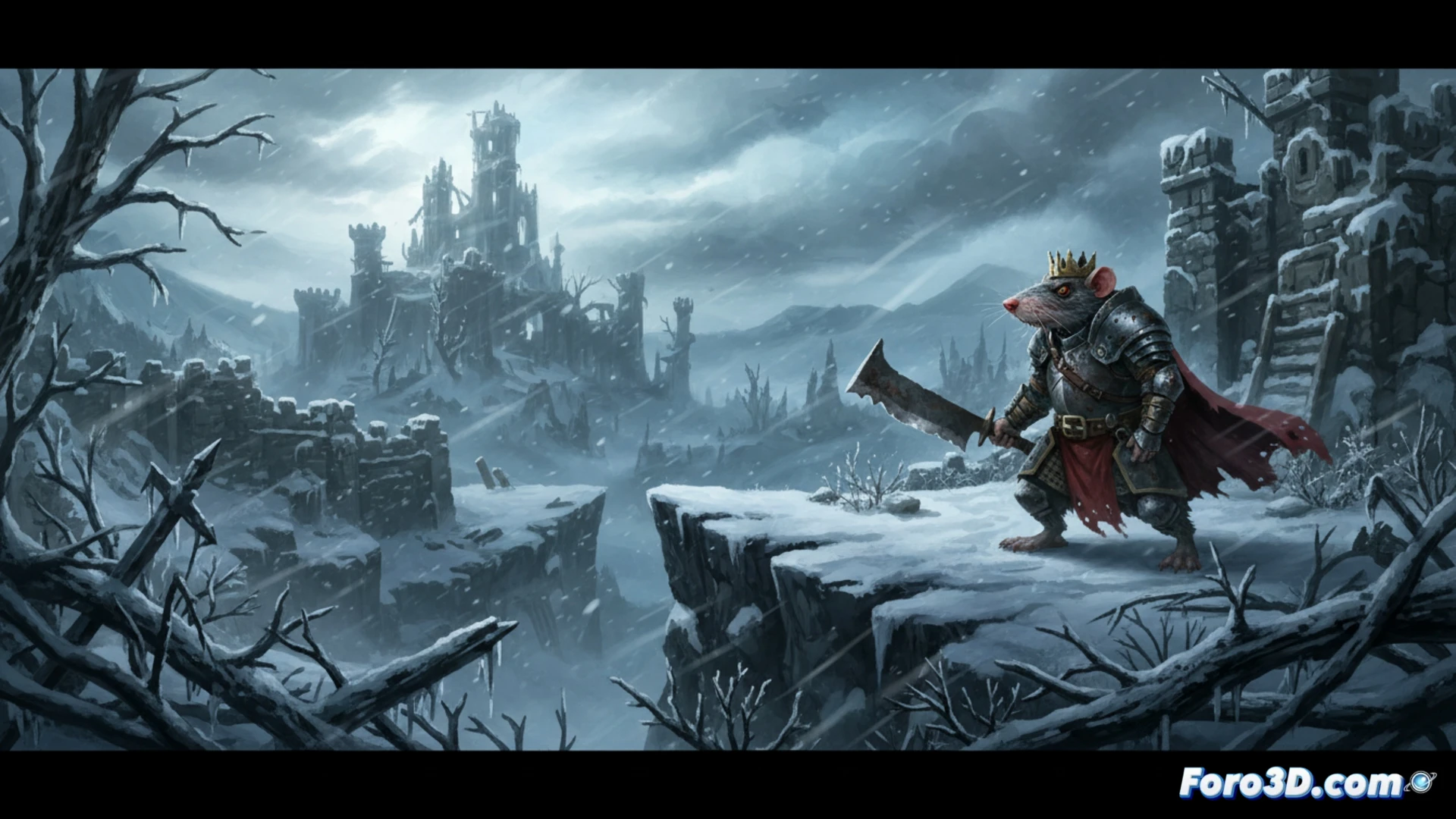 Tails of Iron 2 iluminación dinámica 2D con parallax en Unity, personajes animados en bosque nevado
