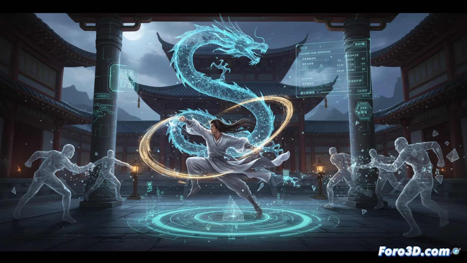 Simulación dinámica de ropa y cabello en To Jin Yong con Unreal Engine 5 y Chaos Physics