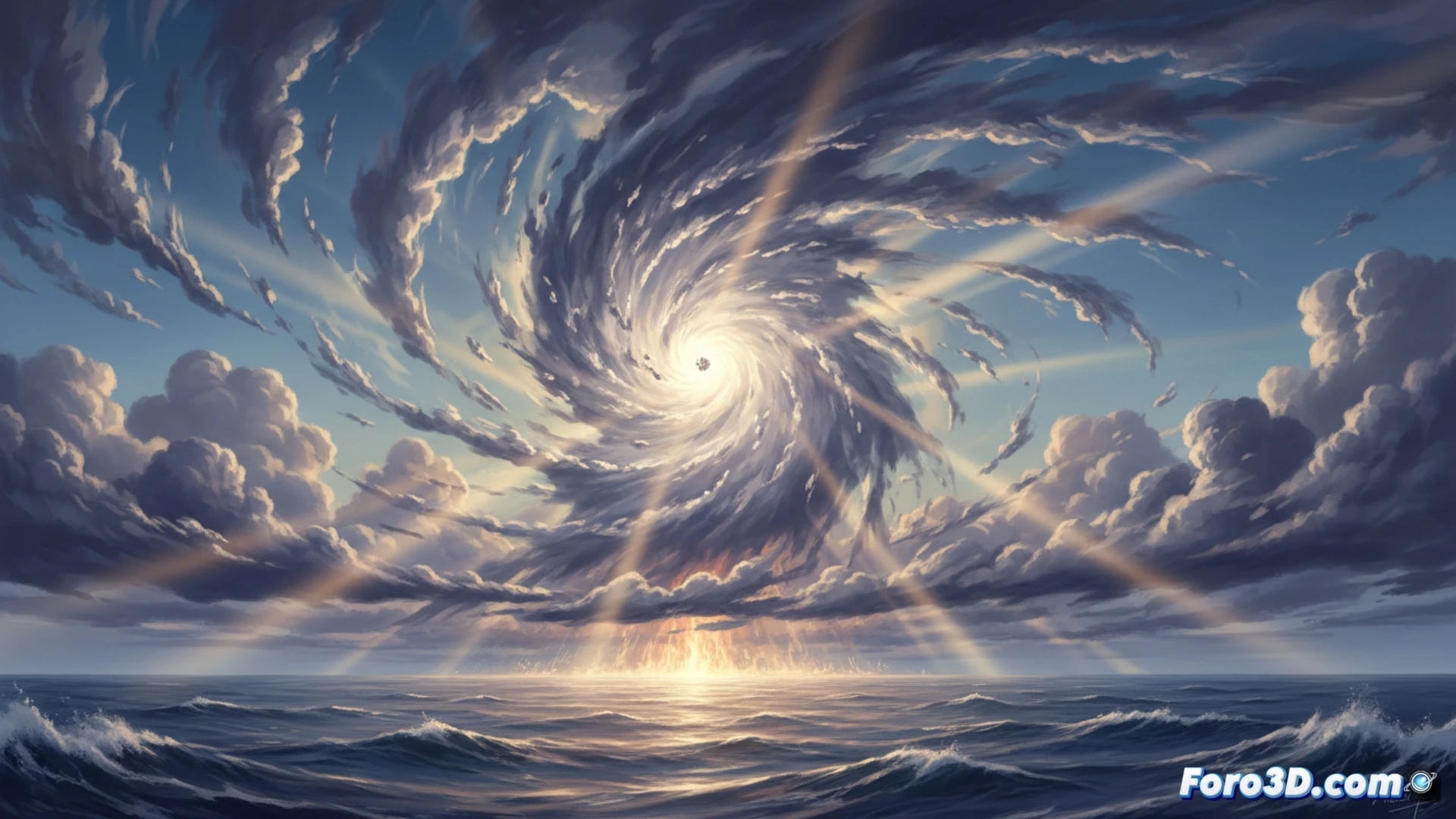 massive hurricane stalling over a coastal city, storm surge flooding streets while the eye remains stationary, satellite dish antennas and weather stations being battered by relentless rain, technical illustration showing the storm losing energy as it moves inland, wind shear arrows slicing through the cloud structure, cold ocean currents depicted as blue streaks weakening the spiral bands, photorealistic meteorological visualization, dramatic dark clouds with lightning strikes, surface radar dishes tracking the dissipating vortex, ultra-detailed atmospheric layers, cinematic storm-chaser lighting, debris flying from collapsing structures, realistic water surface tension effects