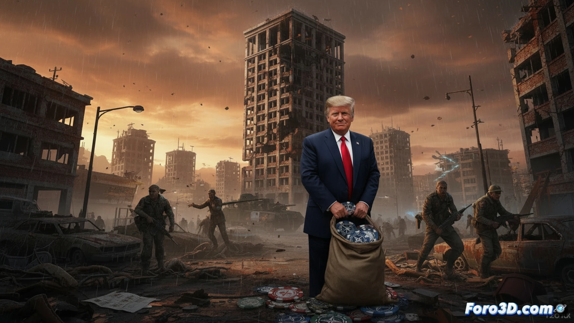 Photorealistic cinematic scene of a cracked European defense map on a digital table, a single US military helmet being lifted away by robotic arm, abandoned NATO command screens showing fading radar signals, while a lone European soldier stands near outdated artillery pieces, empty troop transport vehicles in background, dramatic overcast sky, cold blue industrial lighting, scattered military tokens and chips on the table, detailed metal textures, dust particles in air, high-contrast shadows, technical engineering visualization style, ultra-realistic render