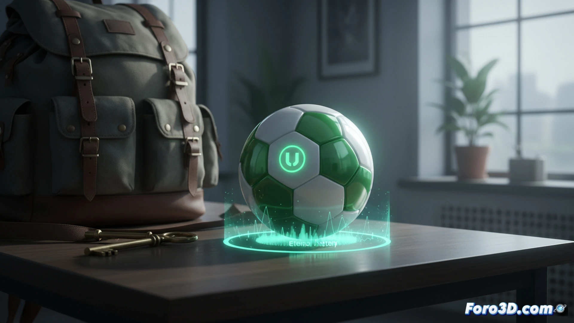 Ugreen FineTrack 2 tracker shaped like a soccer ball being sliced open by a precision rotary cutting tool, revealing an embedded non-replaceable CR2450 battery inside a sealed plastic casing, battery terminal contacts visibly fused to the circuit board, a pair of electronic tweezers attempting to pry the battery free but failing against the molded enclosure, sparks or micro-cracks appearing at the seam during the destructive opening process, technical engineering visualization style, photorealistic macro detail on battery markings and PCB traces, cold industrial lighting with blue and grey tones, metallic tool reflections on the glossy black ball surface, ultra-sharp focus on the battery compartment and tool tip interaction, demonstrating the permanent non-serviceable design